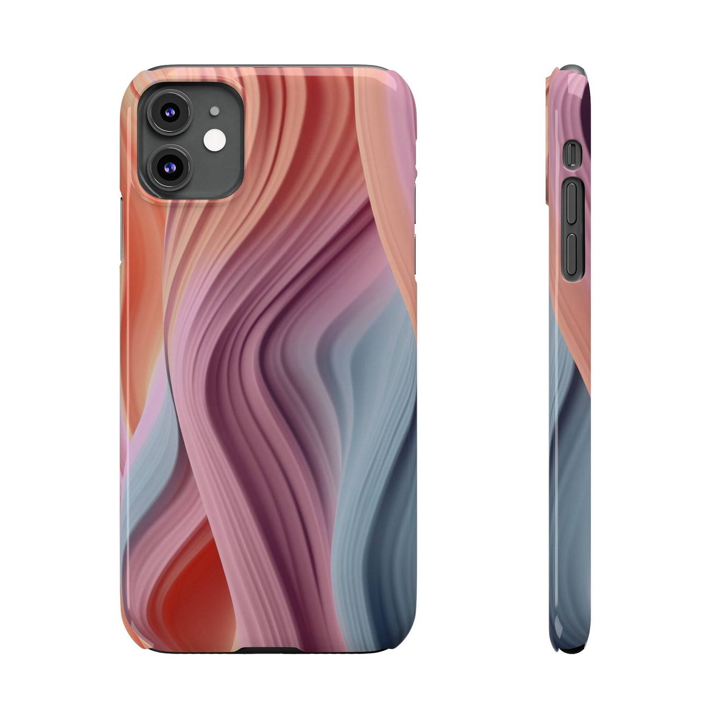 Stylish Slim Phone Cases with Wave Patterns - Perfect Gift for Art Lovers