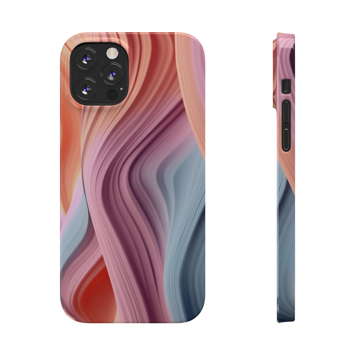 Stylish Slim Phone Cases with Wave Patterns - Perfect Gift for Art Lovers