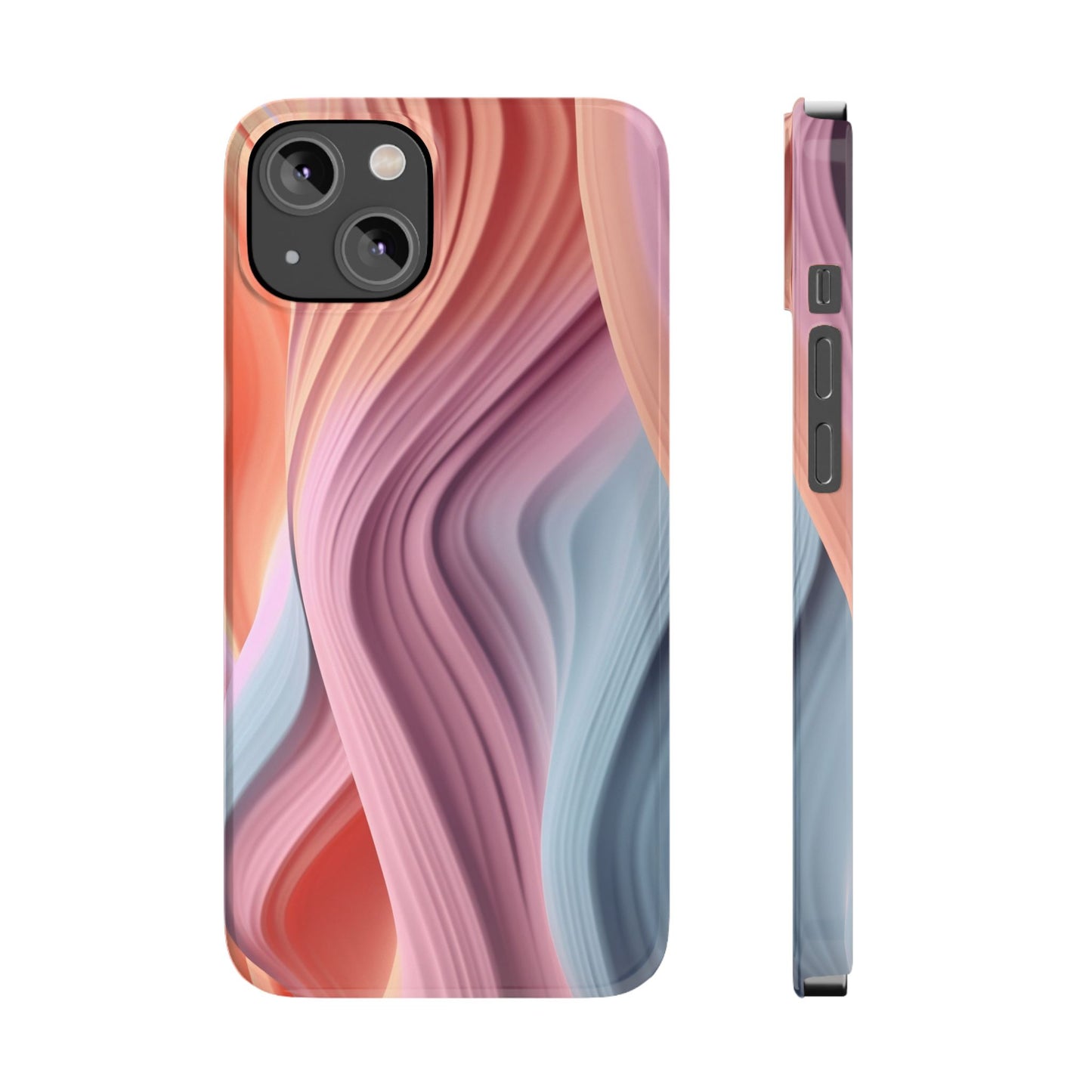 Stylish Slim Phone Cases with Wave Patterns - Perfect Gift for Art Lovers