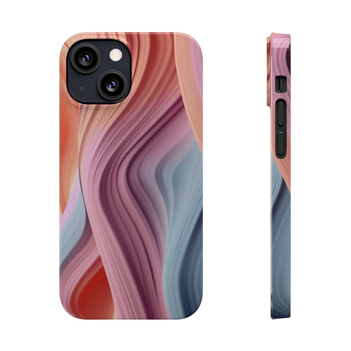 Stylish Slim Phone Cases with Wave Patterns - Perfect Gift for Art Lovers