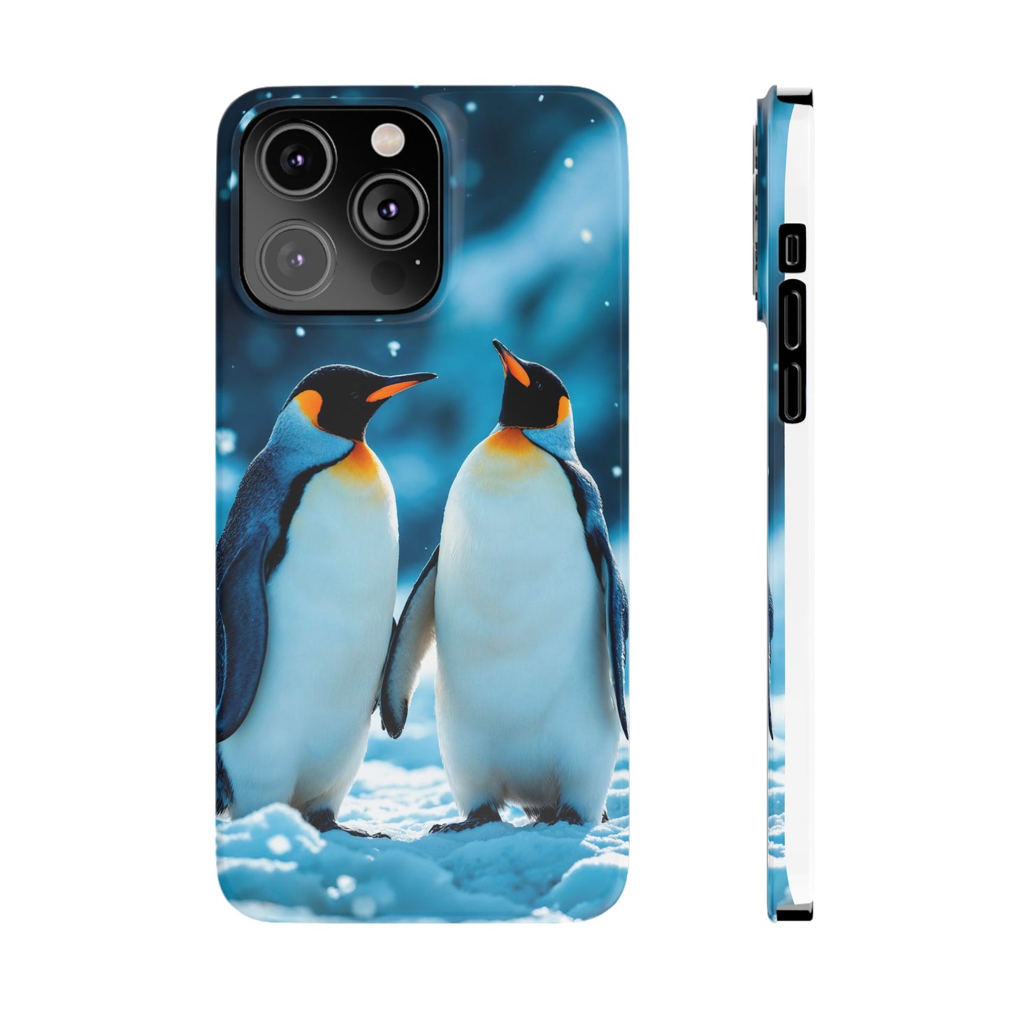 Charming Penguin Slim Phone Case - Winter Wonderland Design