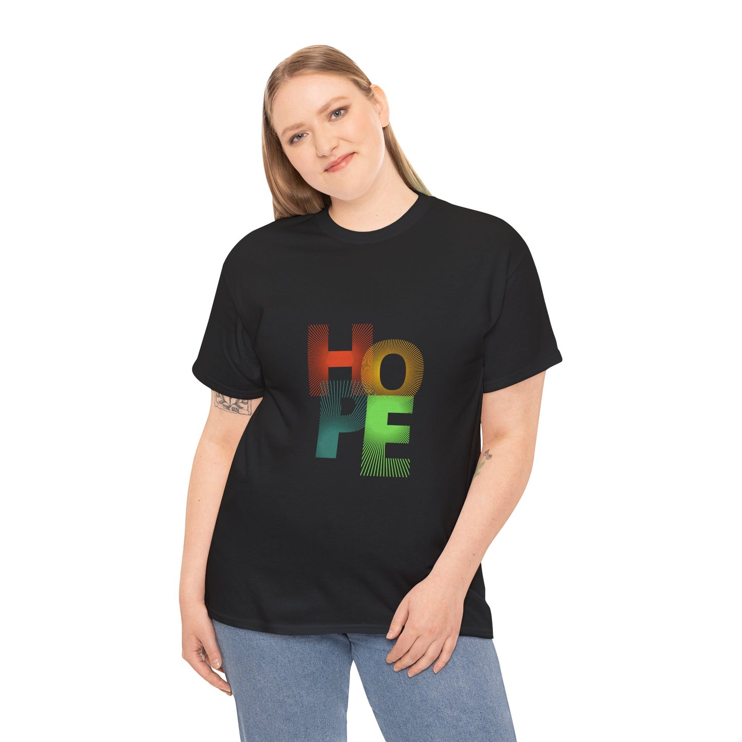 Unisex Heavy Cotton Tee - Vibrant 'HOPE' Graphic Tee for Inspiration and Positivity