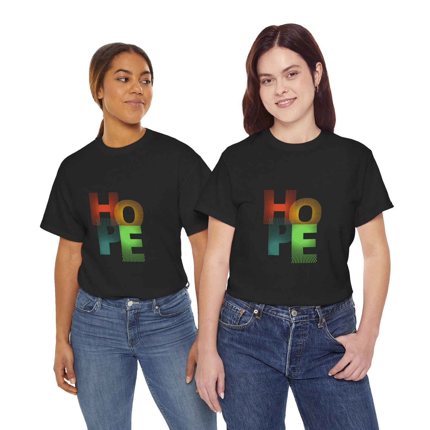 Unisex Heavy Cotton Tee - Vibrant 'HOPE' Graphic Tee for Inspiration and Positivity