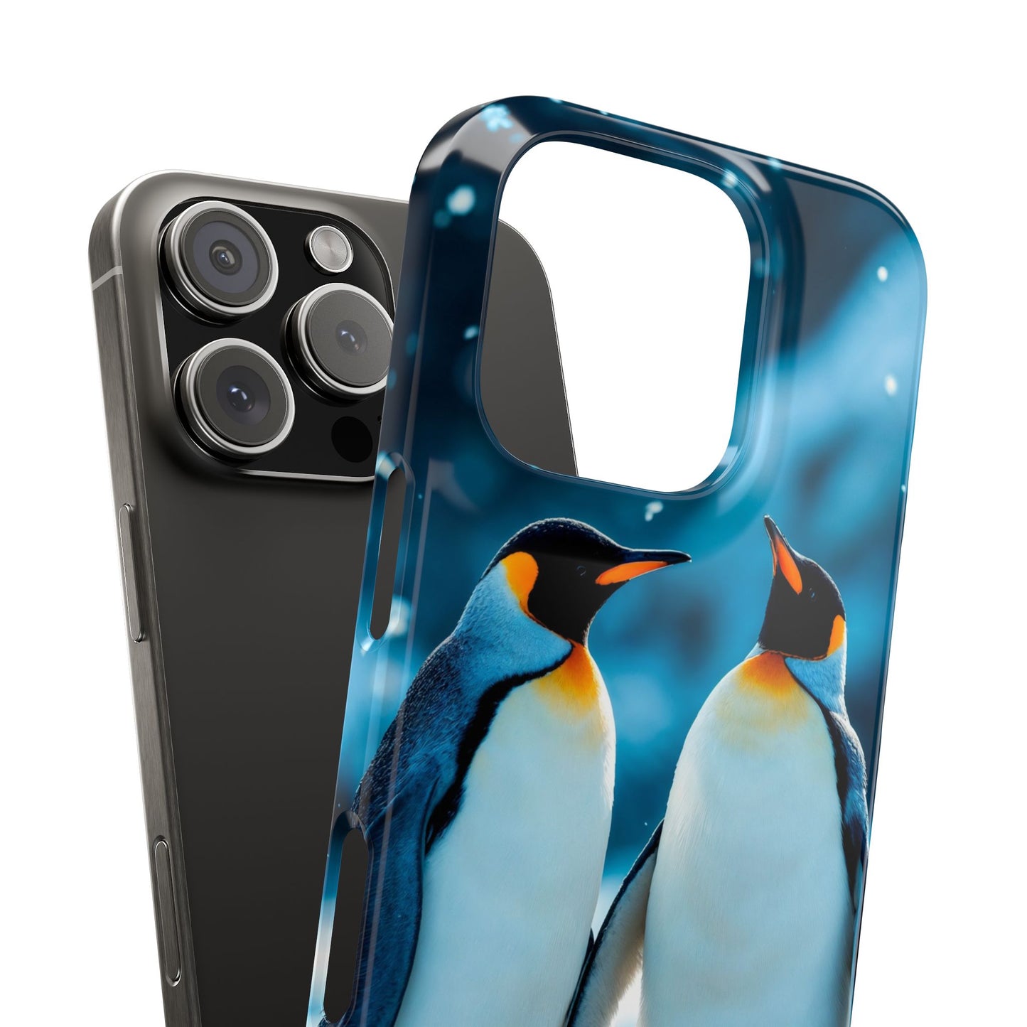 Charming Penguin Slim Phone Case - Winter Wonderland Design