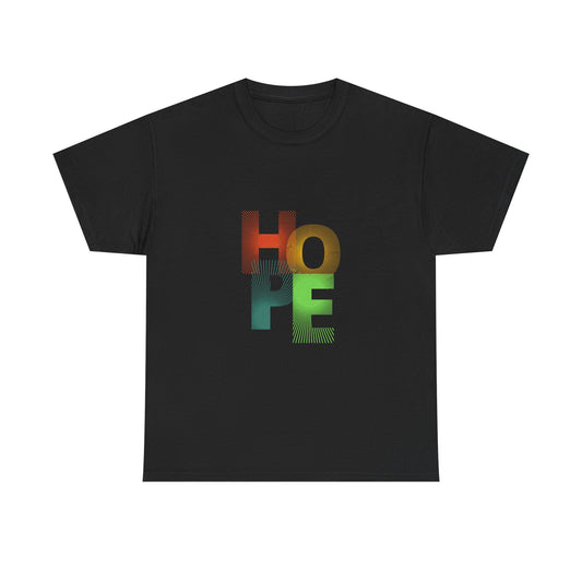 Unisex Heavy Cotton Tee - Vibrant 'HOPE' Graphic Tee for Inspiration and Positivity