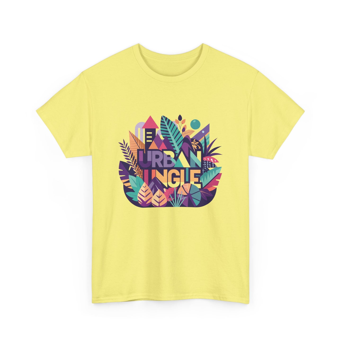 Urban Jungle Unisex Heavy Cotton Tee - Vibrant Tropical Design