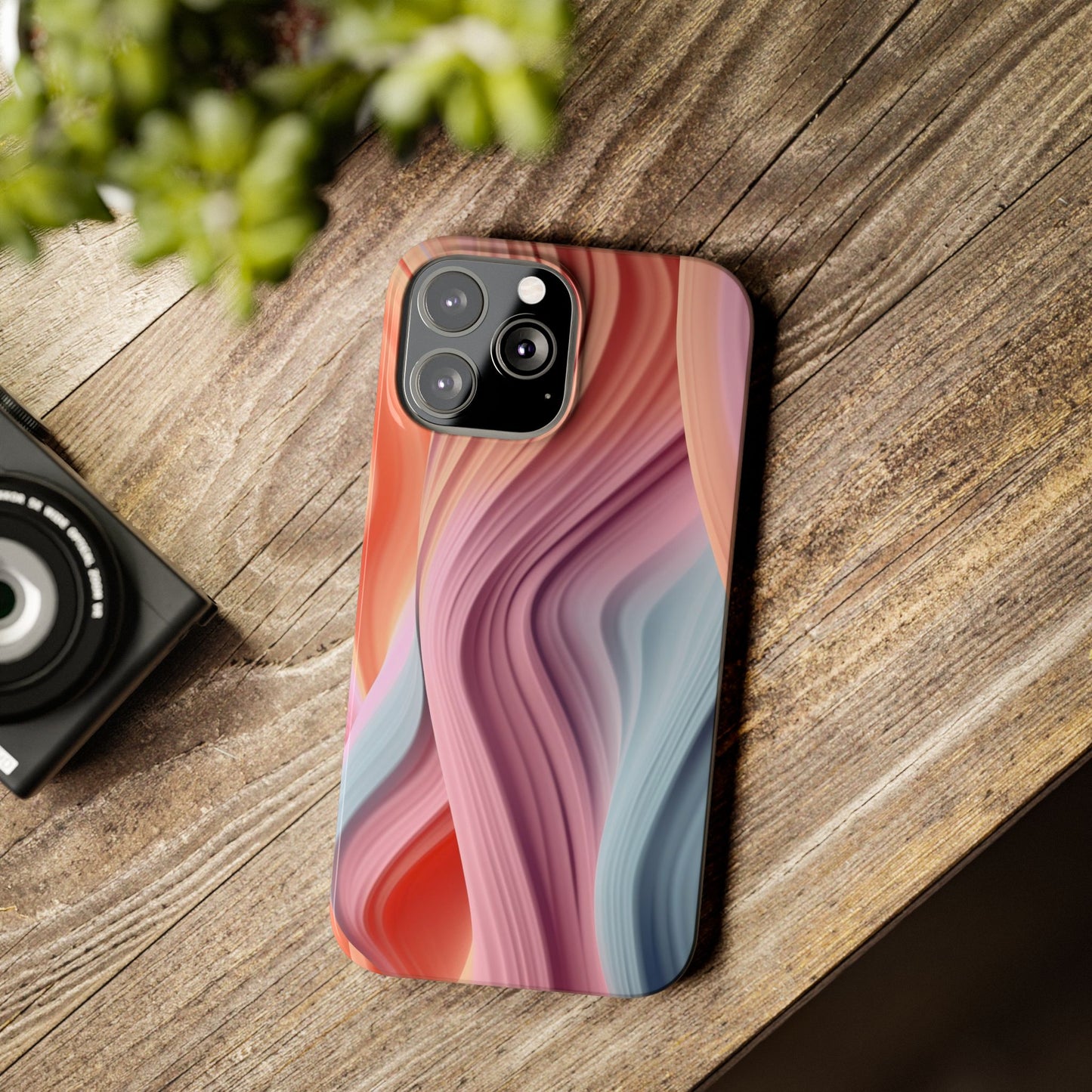 Stylish Slim Phone Cases with Wave Patterns - Perfect Gift for Art Lovers