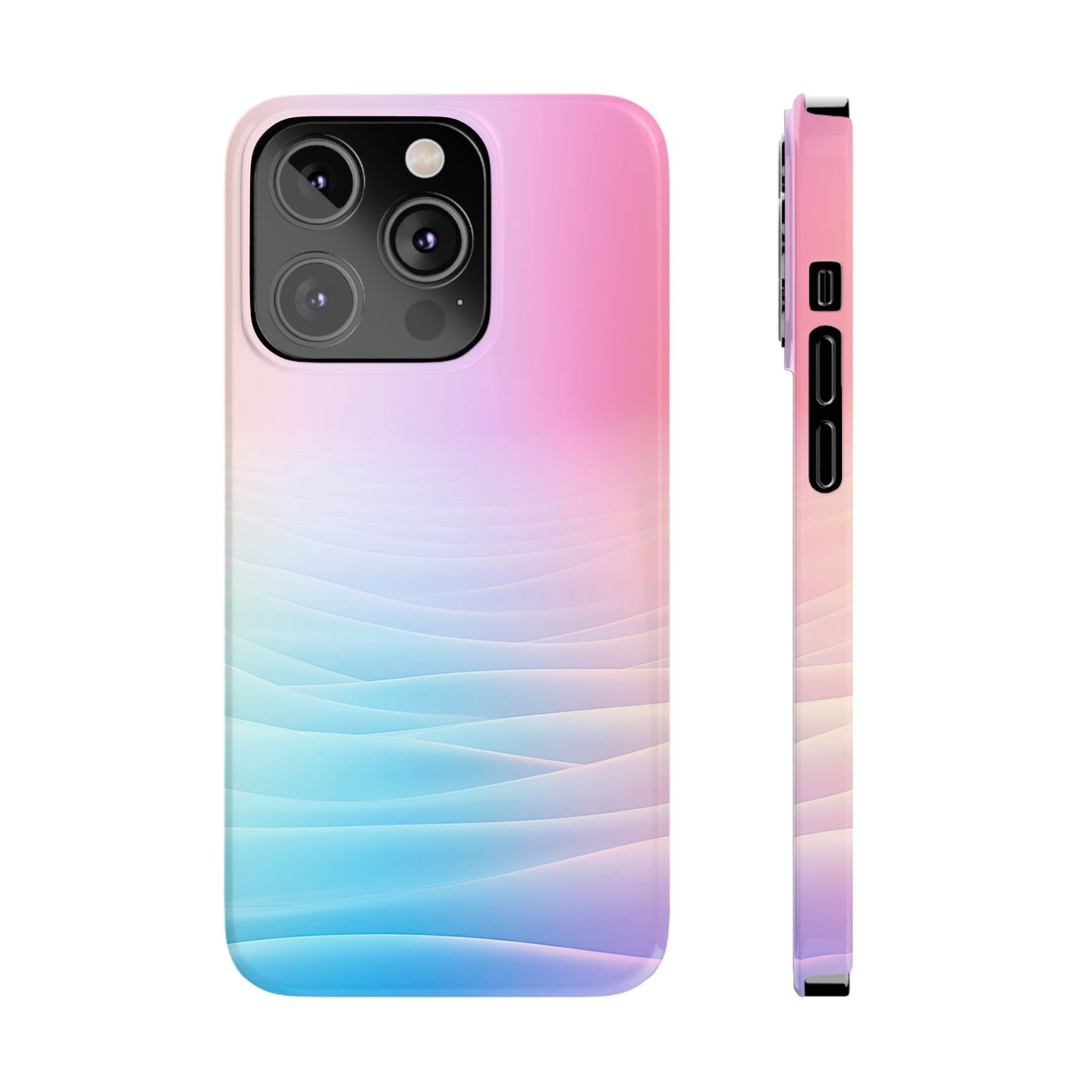 Pastel Waves Slim Phone Case - Soft Gradient Design for Trendy Protection