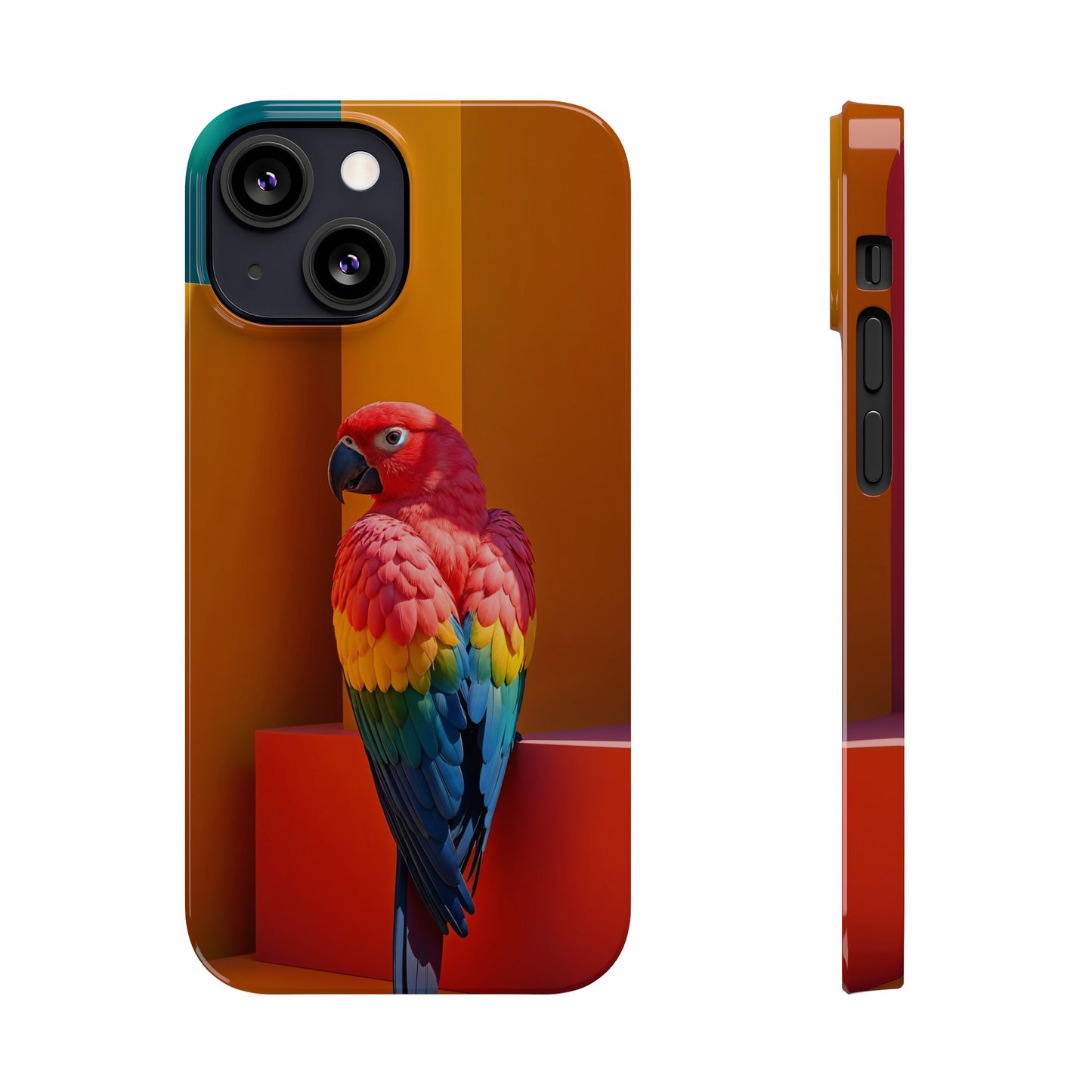 Vibrant Parrot Slim Phone Case - Colorful Tropical Design for Nature Lovers