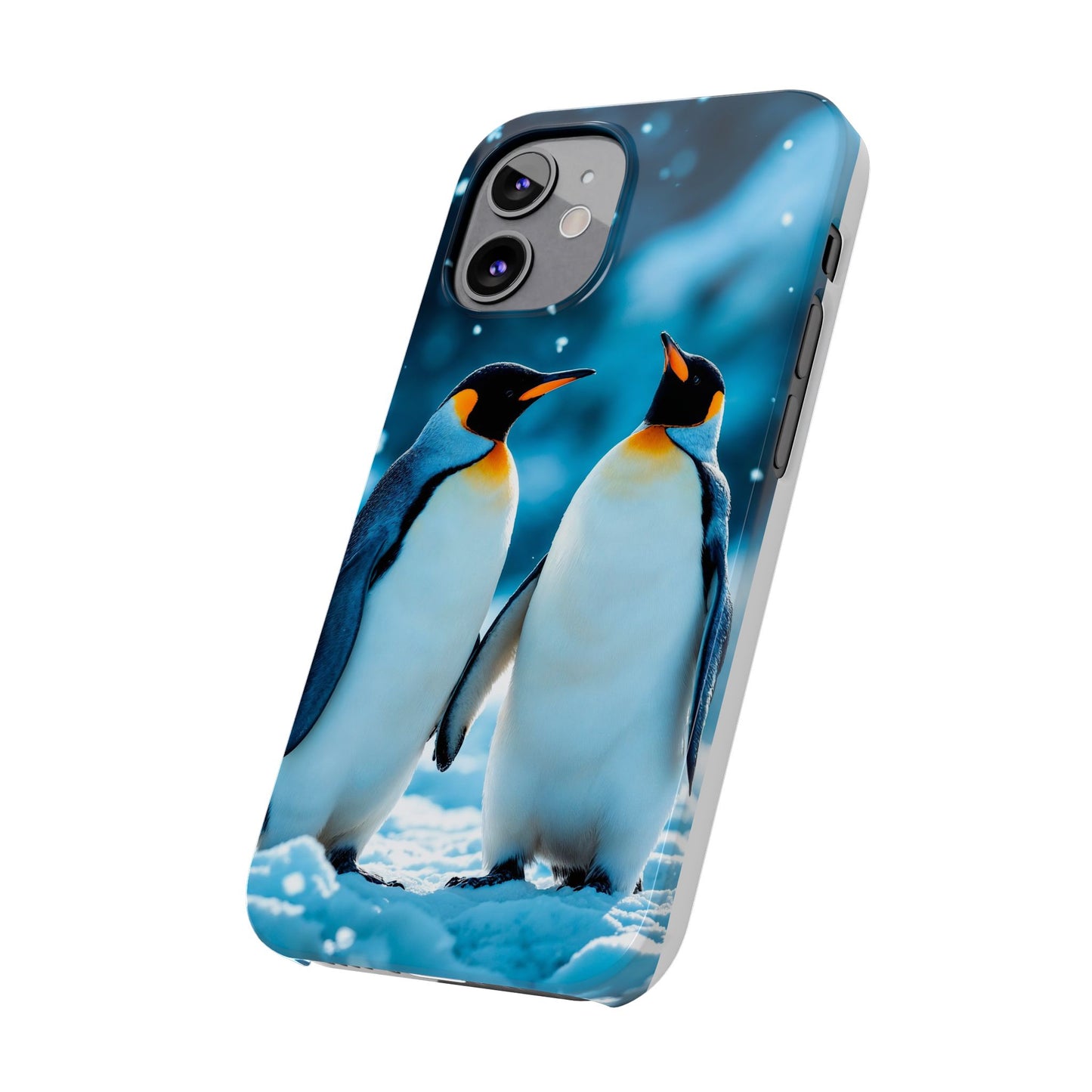 Charming Penguin Slim Phone Case - Winter Wonderland Design