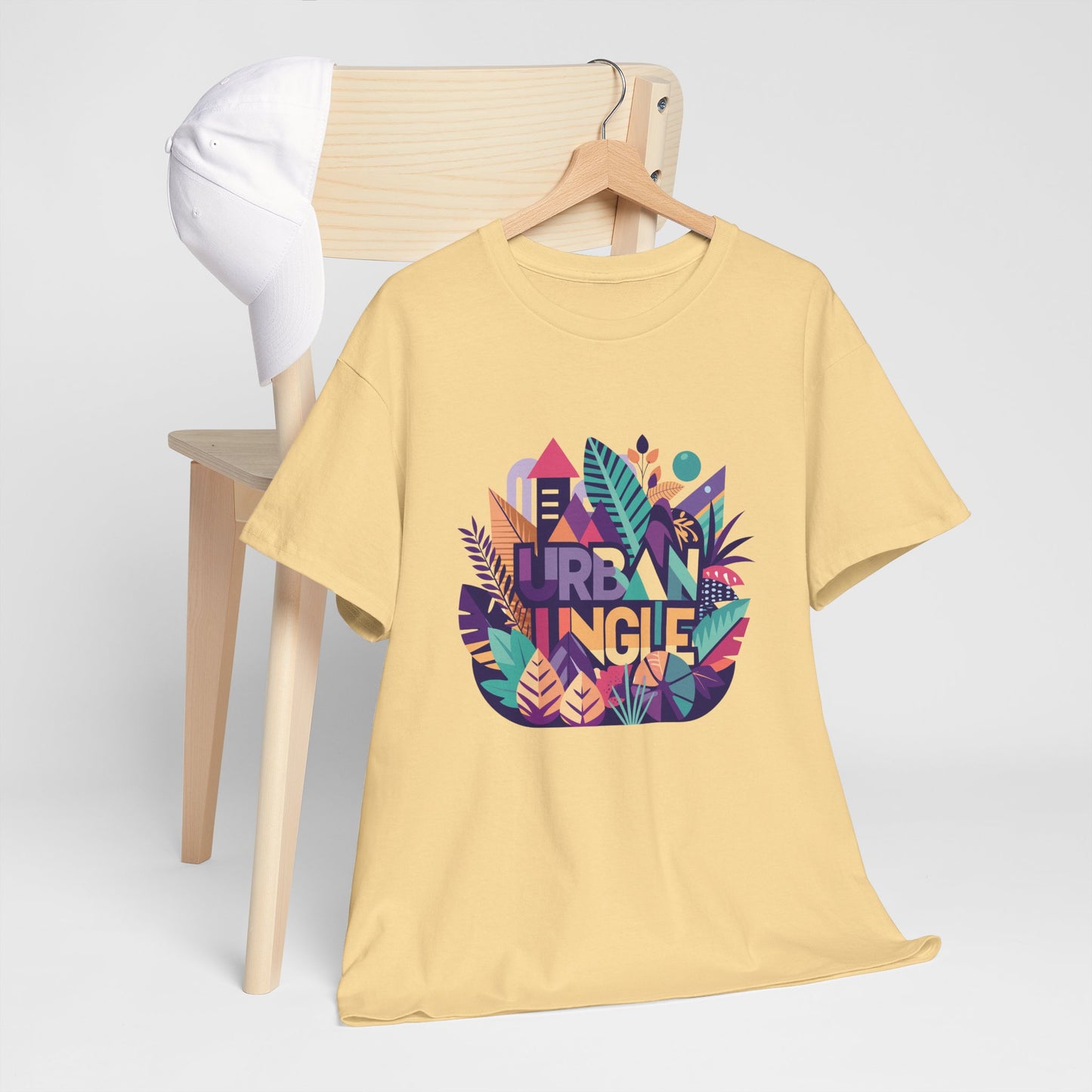 Urban Jungle Unisex Heavy Cotton Tee - Vibrant Tropical Design