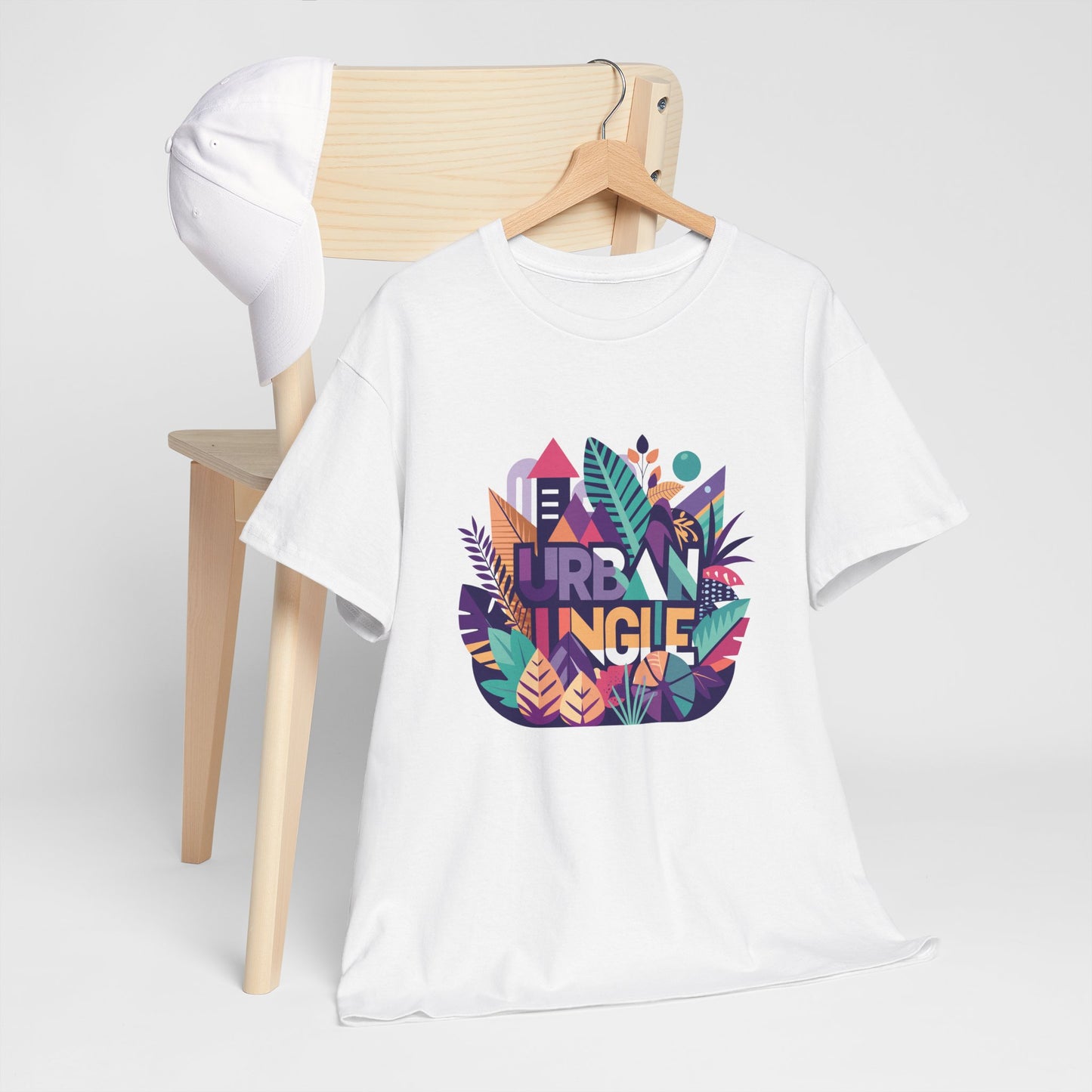 Urban Jungle Unisex Heavy Cotton Tee - Vibrant Tropical Design