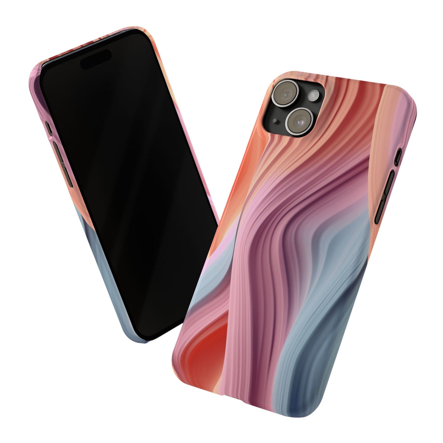 Stylish Slim Phone Cases with Wave Patterns - Perfect Gift for Art Lovers