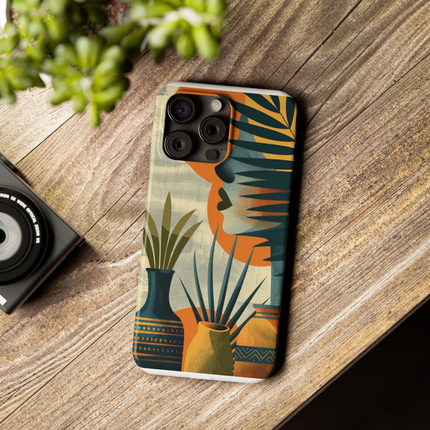 Botanical Art Slim Phone Case - Vintage Women & Nature Design