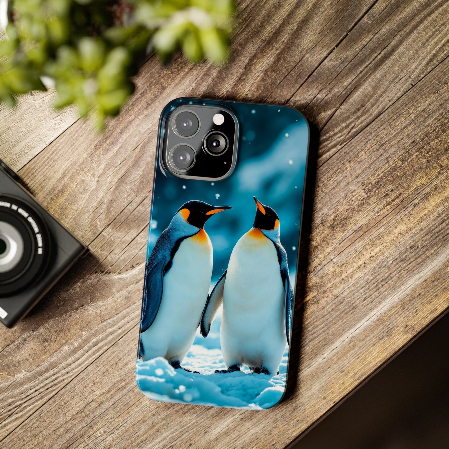 Charming Penguin Slim Phone Case - Winter Wonderland Design