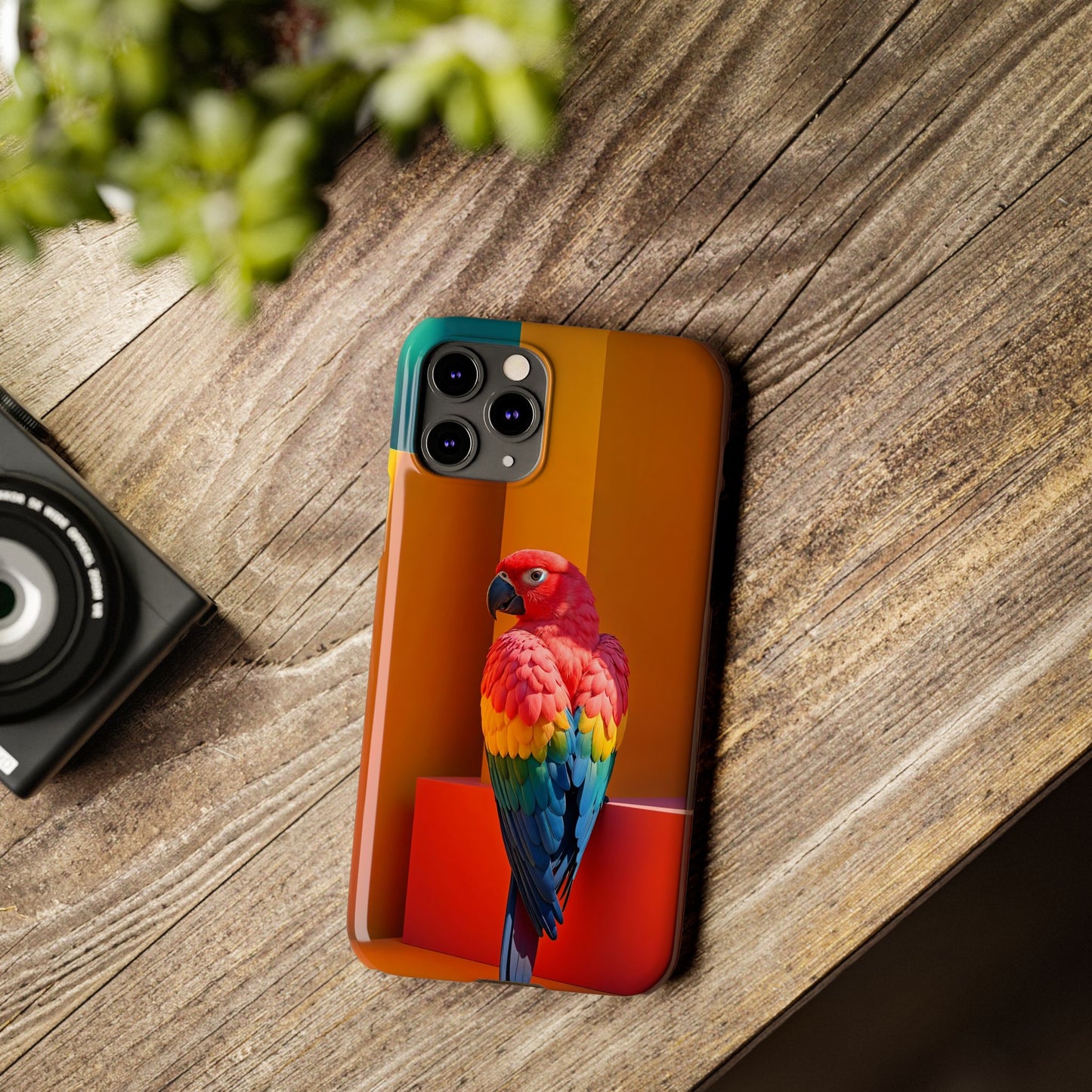 Vibrant Parrot Slim Phone Case - Colorful Tropical Design for Nature Lovers