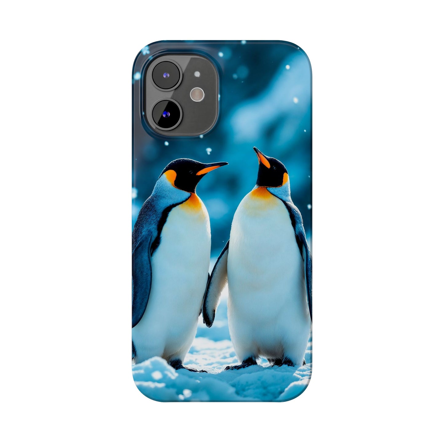 Charming Penguin Slim Phone Case - Winter Wonderland Design