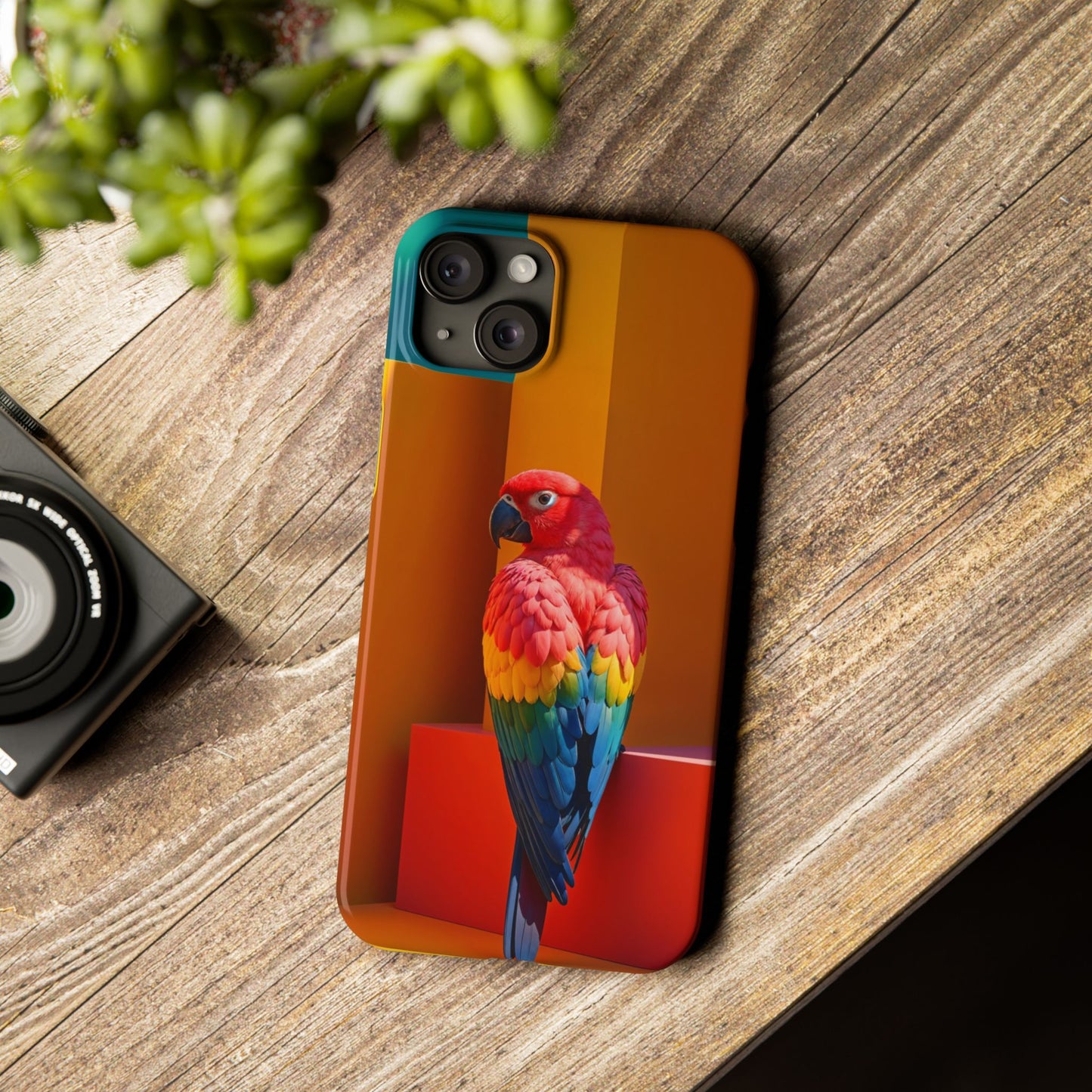 Vibrant Parrot Slim Phone Case - Colorful Tropical Design for Nature Lovers