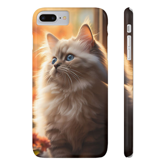 Whimsical Cat Slim Phone Case - Perfect for Cat Lovers