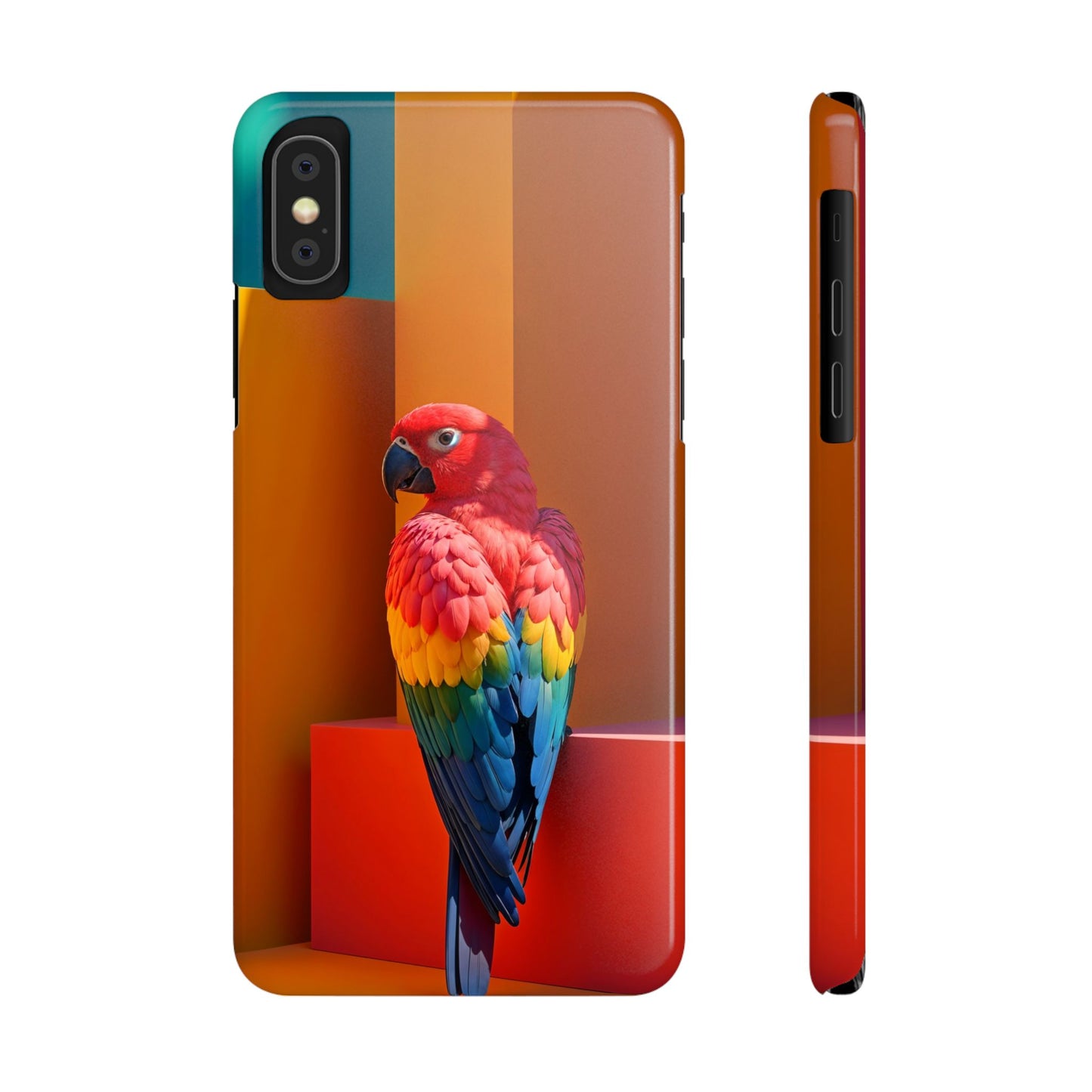 Vibrant Parrot Slim Phone Case - Colorful Tropical Design for Nature Lovers