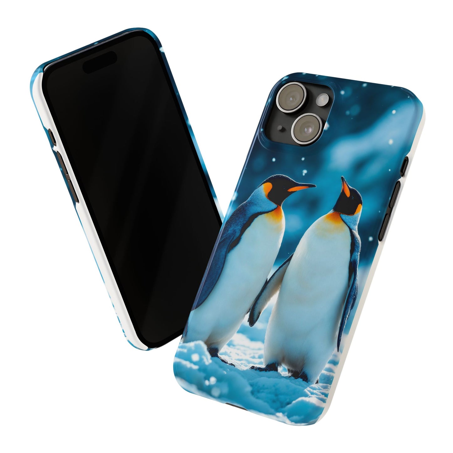 Charming Penguin Slim Phone Case - Winter Wonderland Design