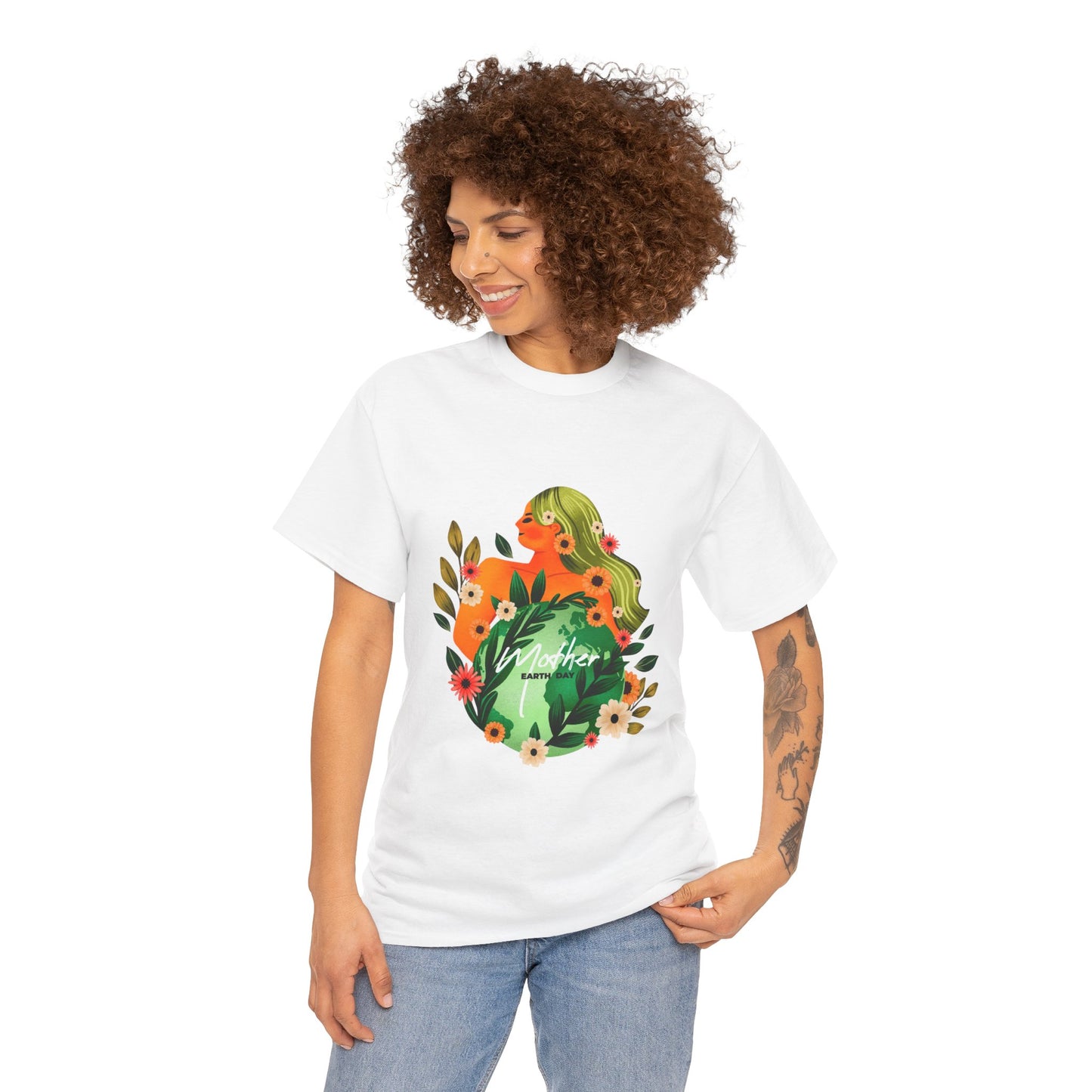 Mother Nature Unisex Heavy Cotton Tee - Eco-Friendly Graphic T-Shirt for Nature Lovers