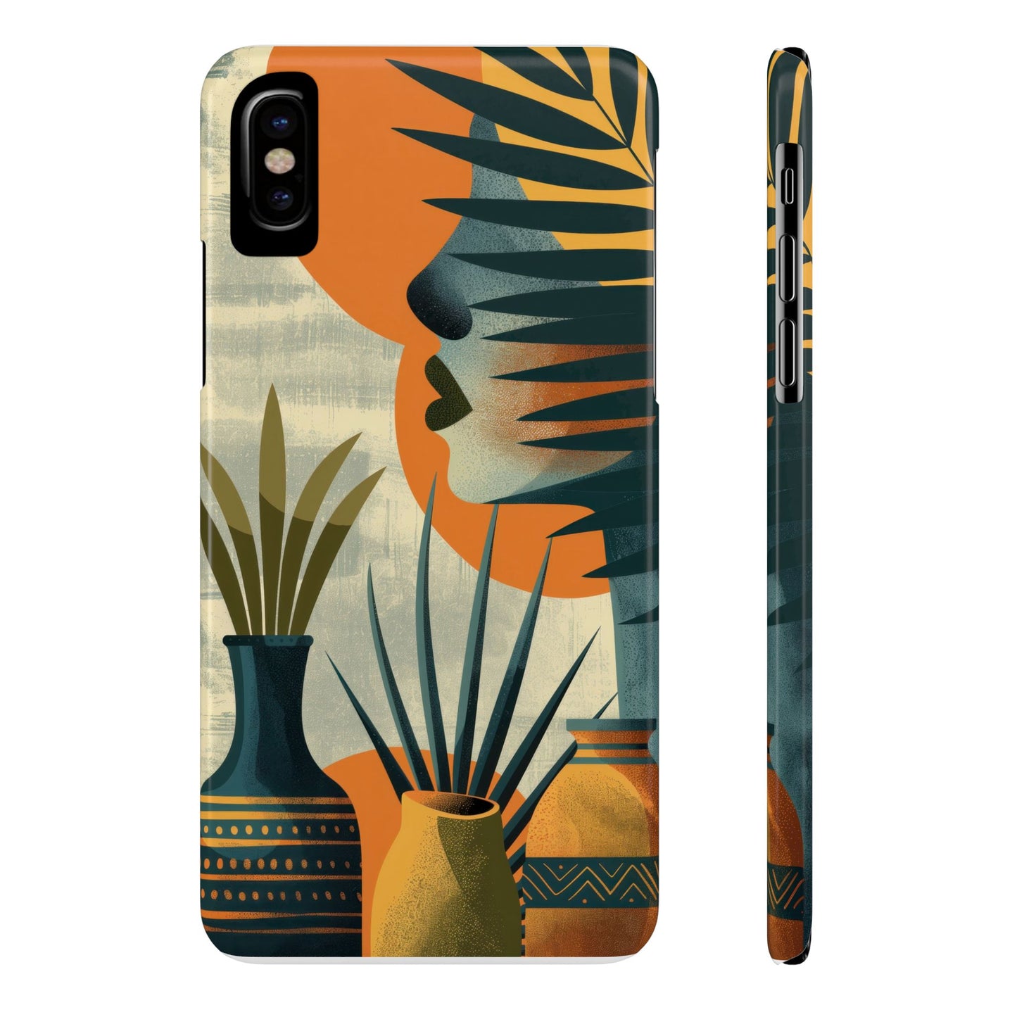 Botanical Art Slim Phone Case - Vintage Women & Nature Design