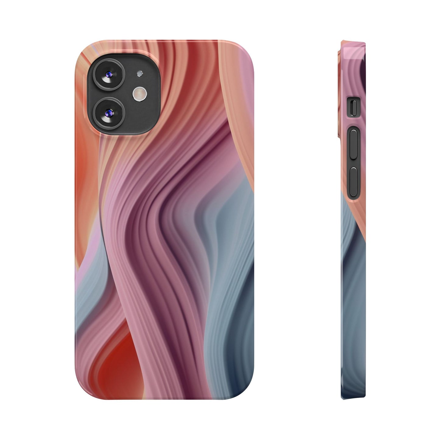 Stylish Slim Phone Cases with Wave Patterns - Perfect Gift for Art Lovers