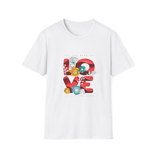 Love Blooms Unisex Softstyle T-Shirt - Perfect for Valentine's Day & Everyday Wear