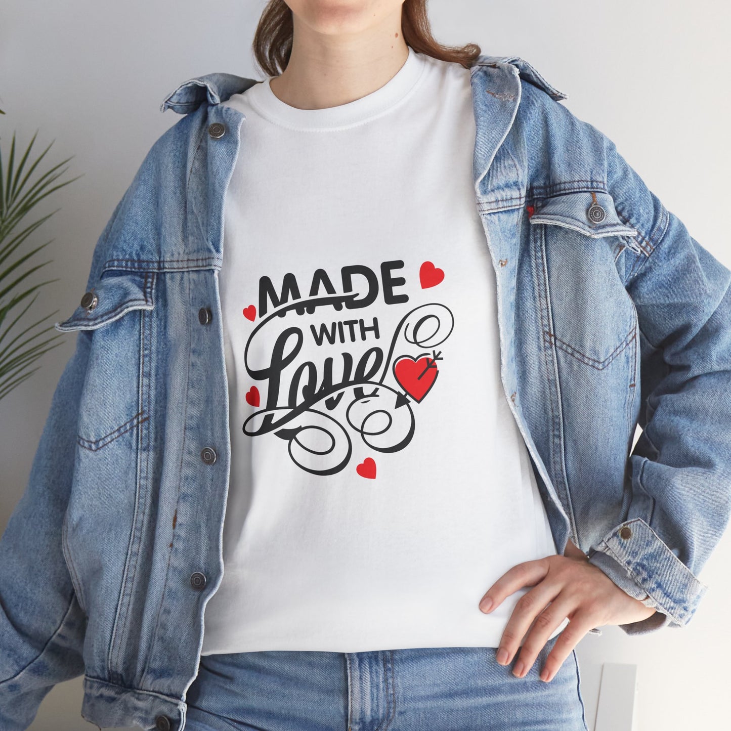 Made with Love Unisex Heavy Cotton Tee - Perfect for Valentine's Day and Everyday Wear