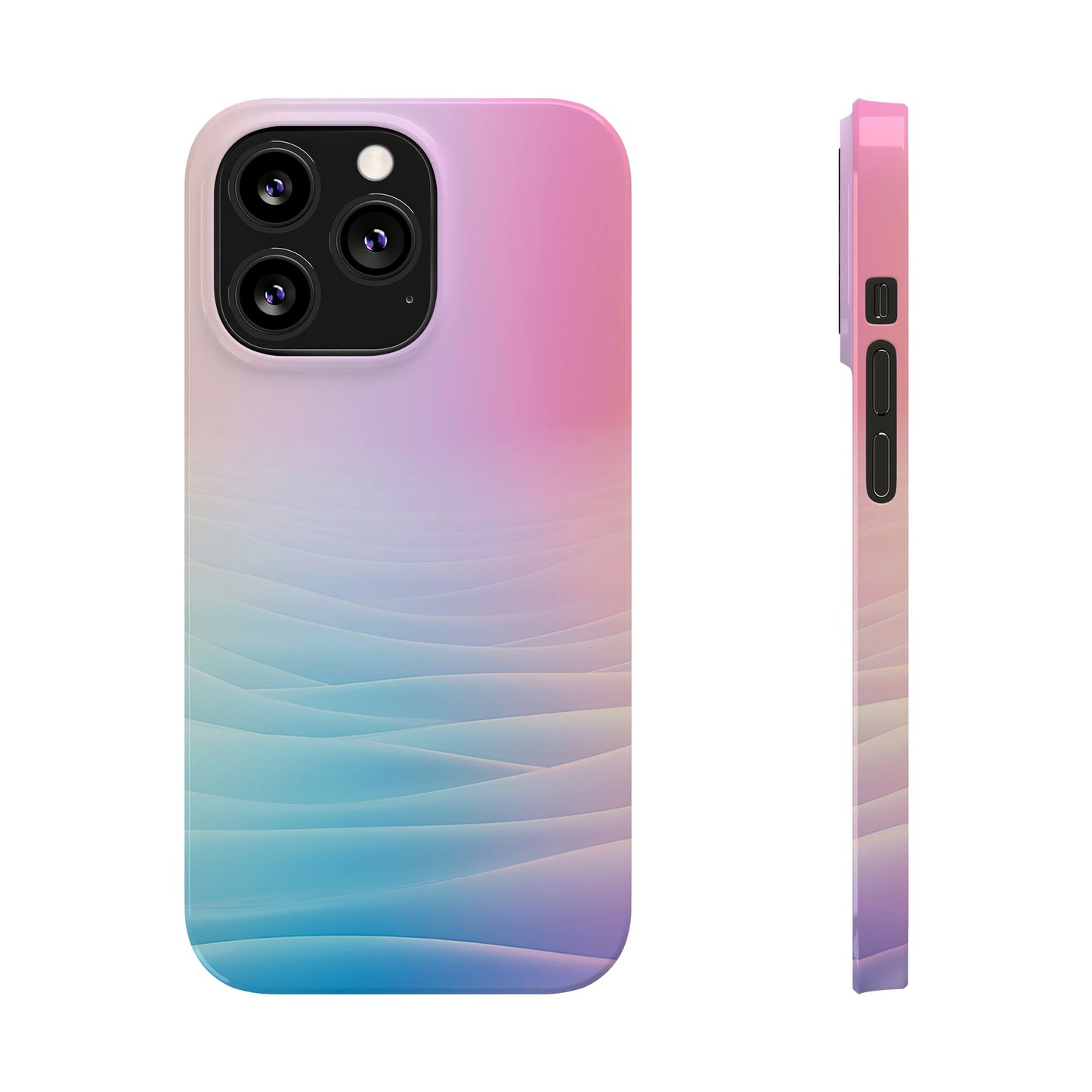 Pastel Waves Slim Phone Case - Soft Gradient Design for Trendy Protection