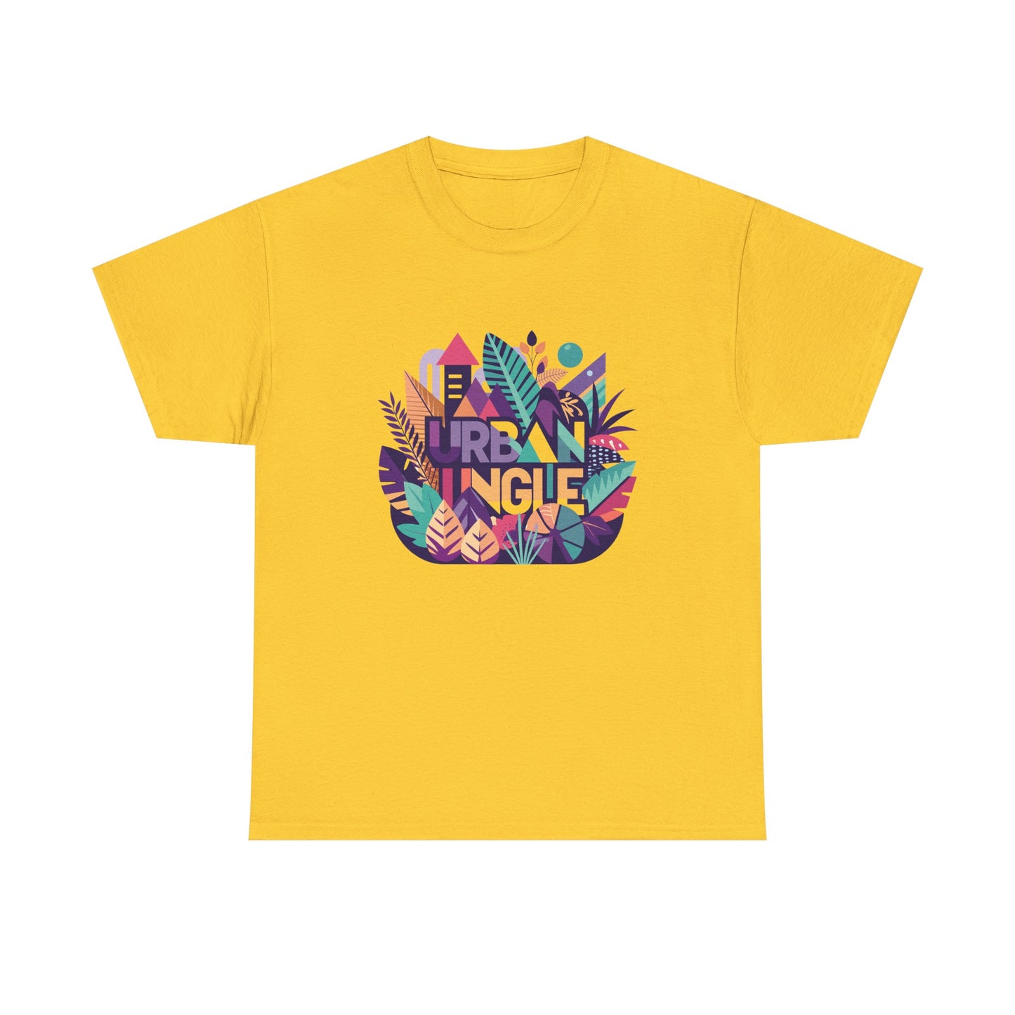 Urban Jungle Unisex Heavy Cotton Tee - Vibrant Tropical Design