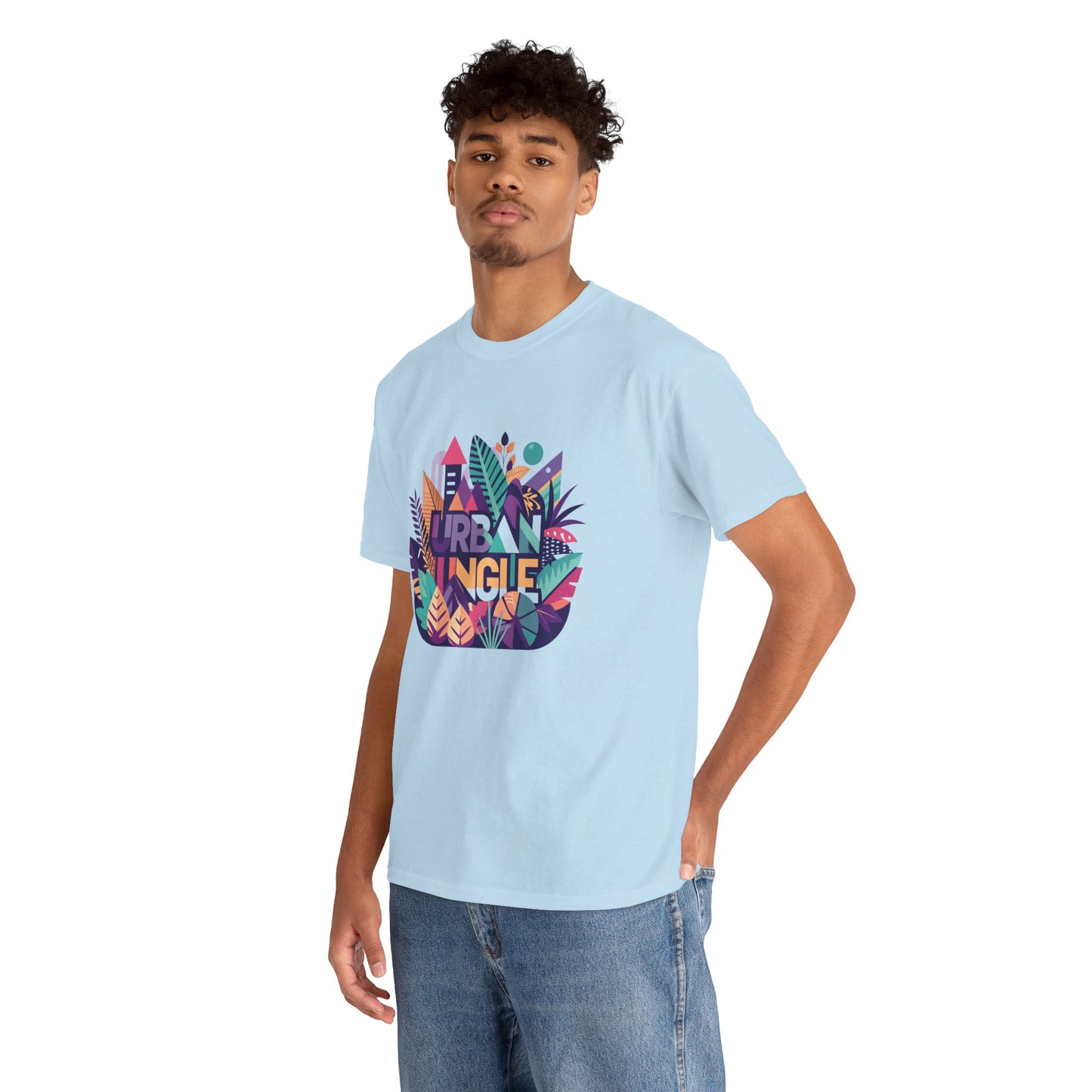 Urban Jungle Unisex Heavy Cotton Tee - Vibrant Tropical Design