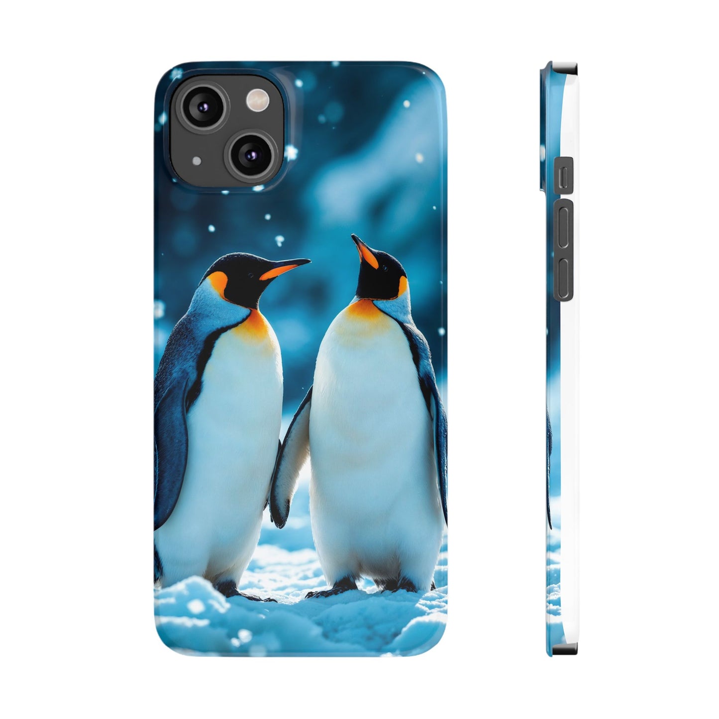 Charming Penguin Slim Phone Case - Winter Wonderland Design