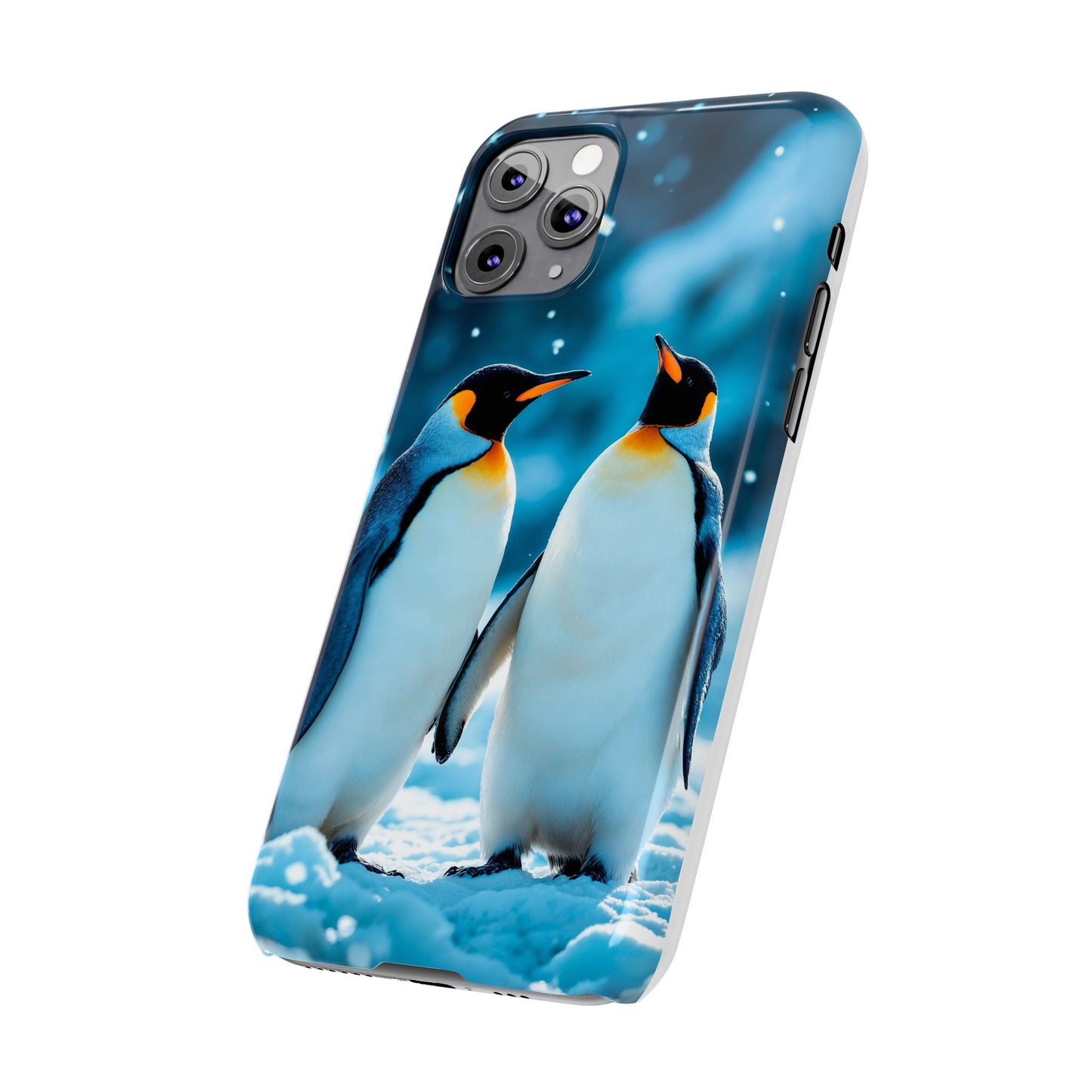 Charming Penguin Slim Phone Case - Winter Wonderland Design