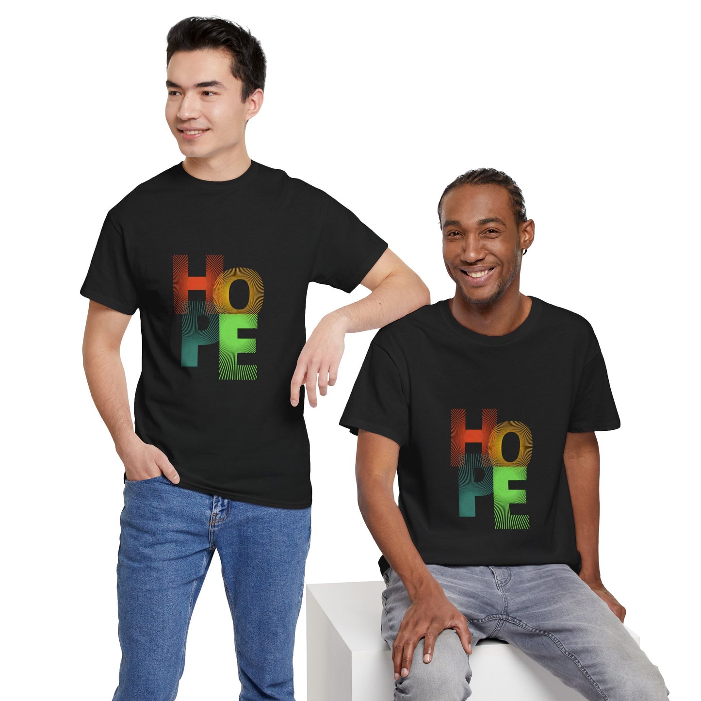 Unisex Heavy Cotton Tee - Vibrant 'HOPE' Graphic Tee for Inspiration and Positivity