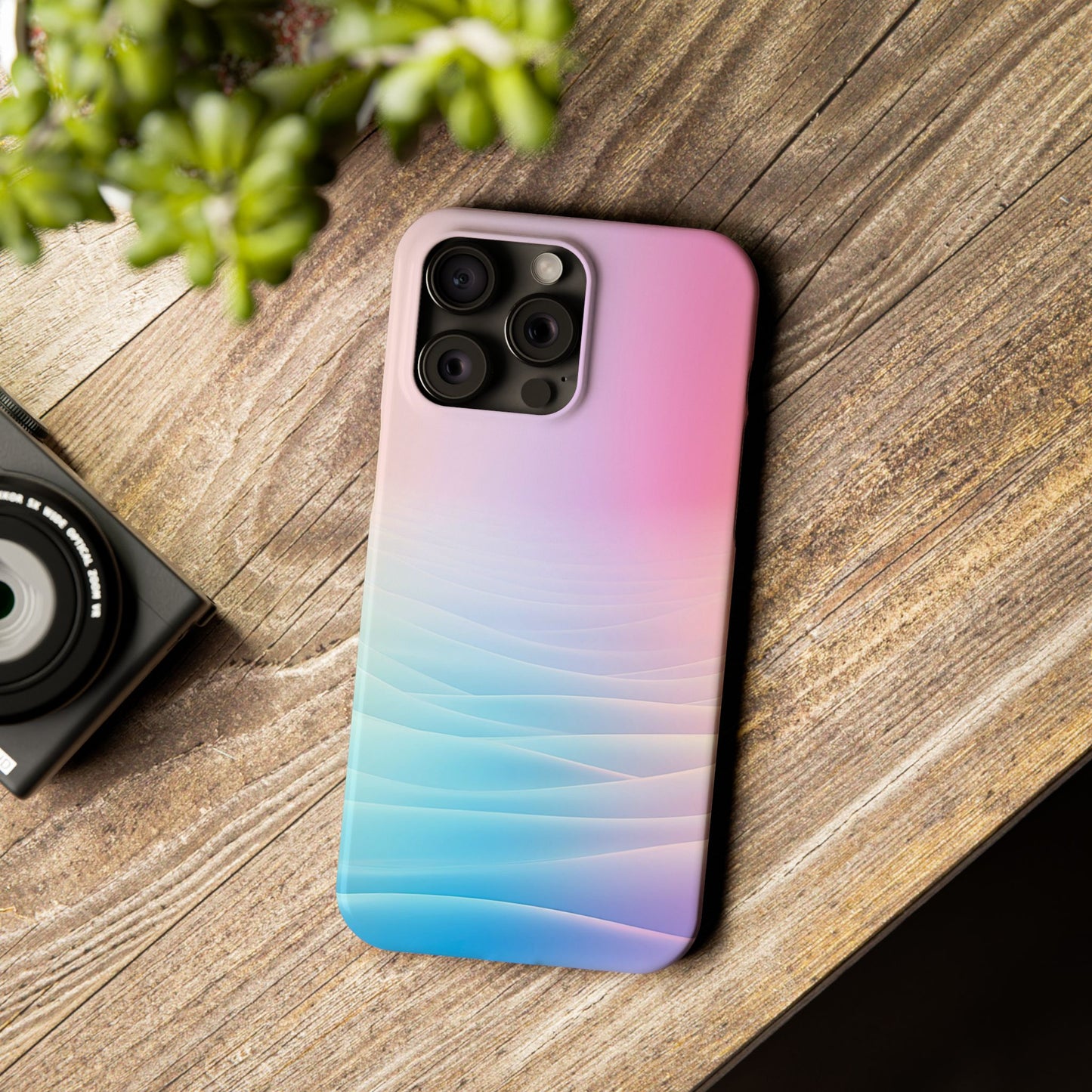 Pastel Waves Slim Phone Case - Soft Gradient Design for Trendy Protection