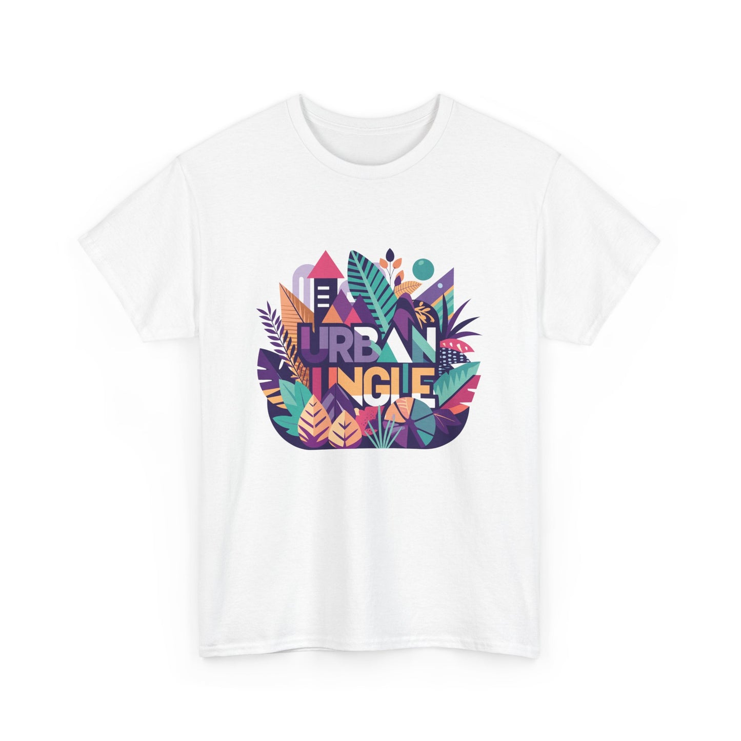 Urban Jungle Unisex Heavy Cotton Tee - Vibrant Tropical Design