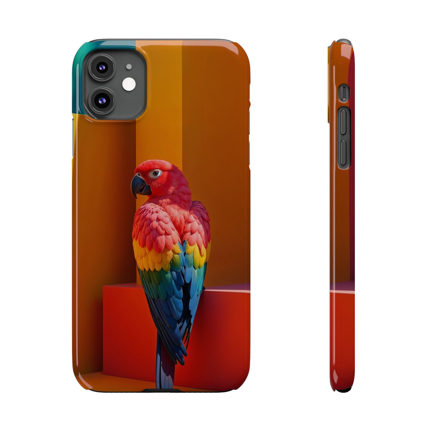 Vibrant Parrot Slim Phone Case - Colorful Tropical Design for Nature Lovers