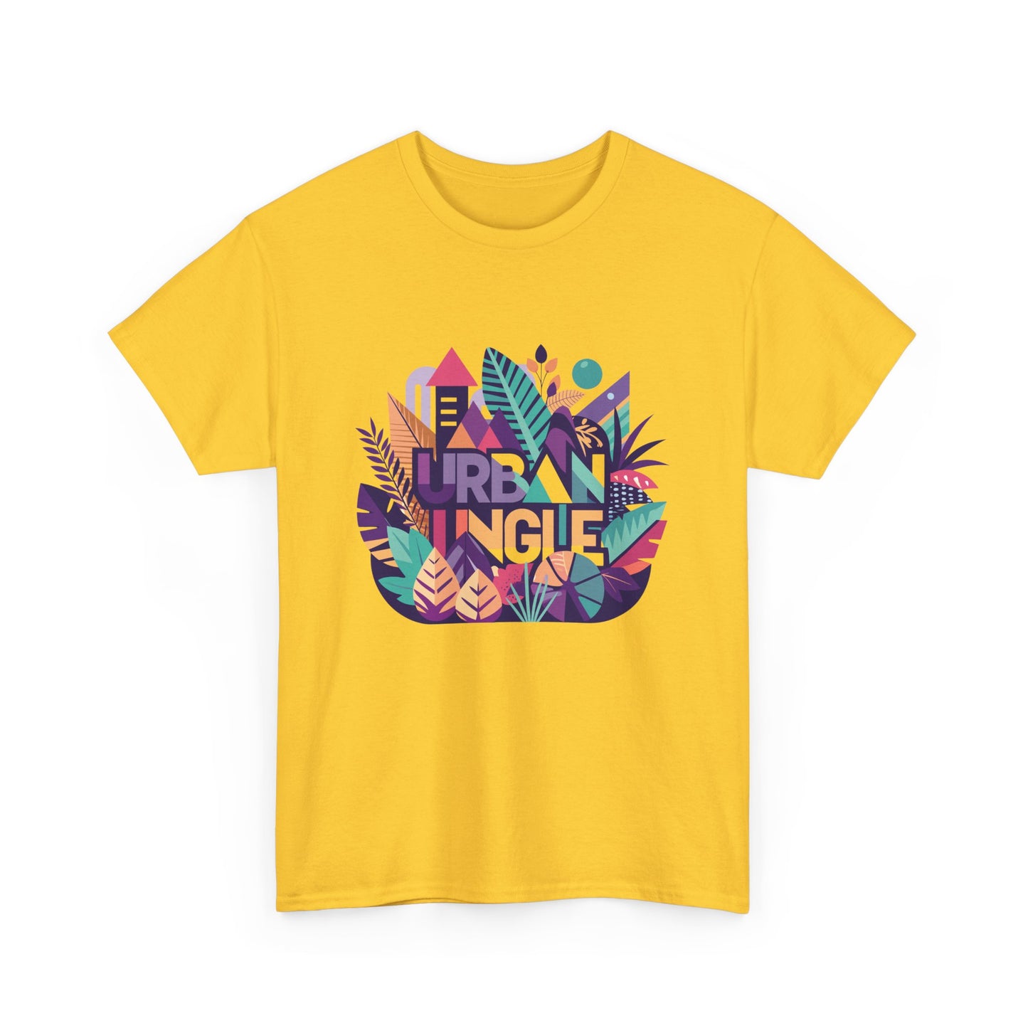 Urban Jungle Unisex Heavy Cotton Tee - Vibrant Tropical Design