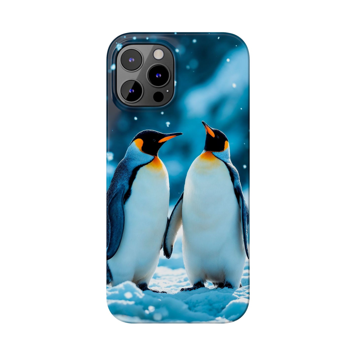 Charming Penguin Slim Phone Case - Winter Wonderland Design