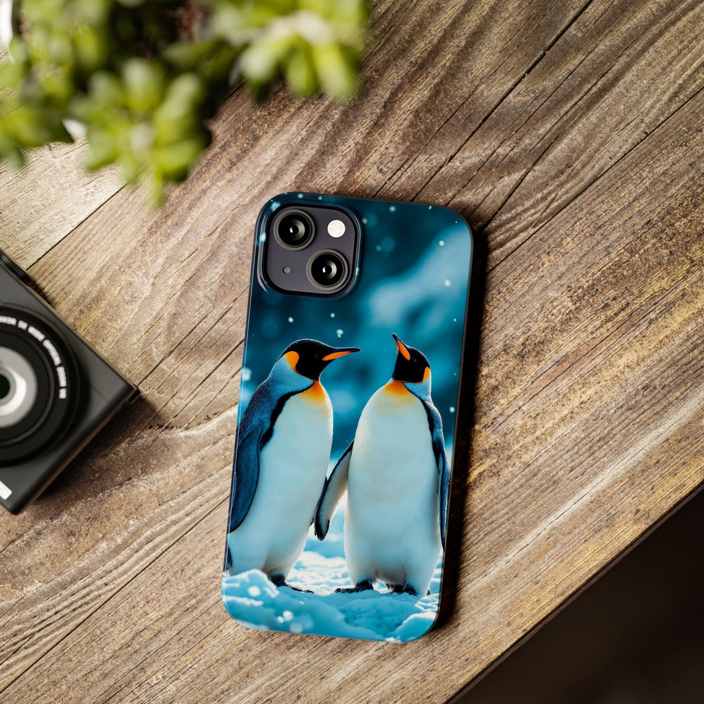 Charming Penguin Slim Phone Case - Winter Wonderland Design