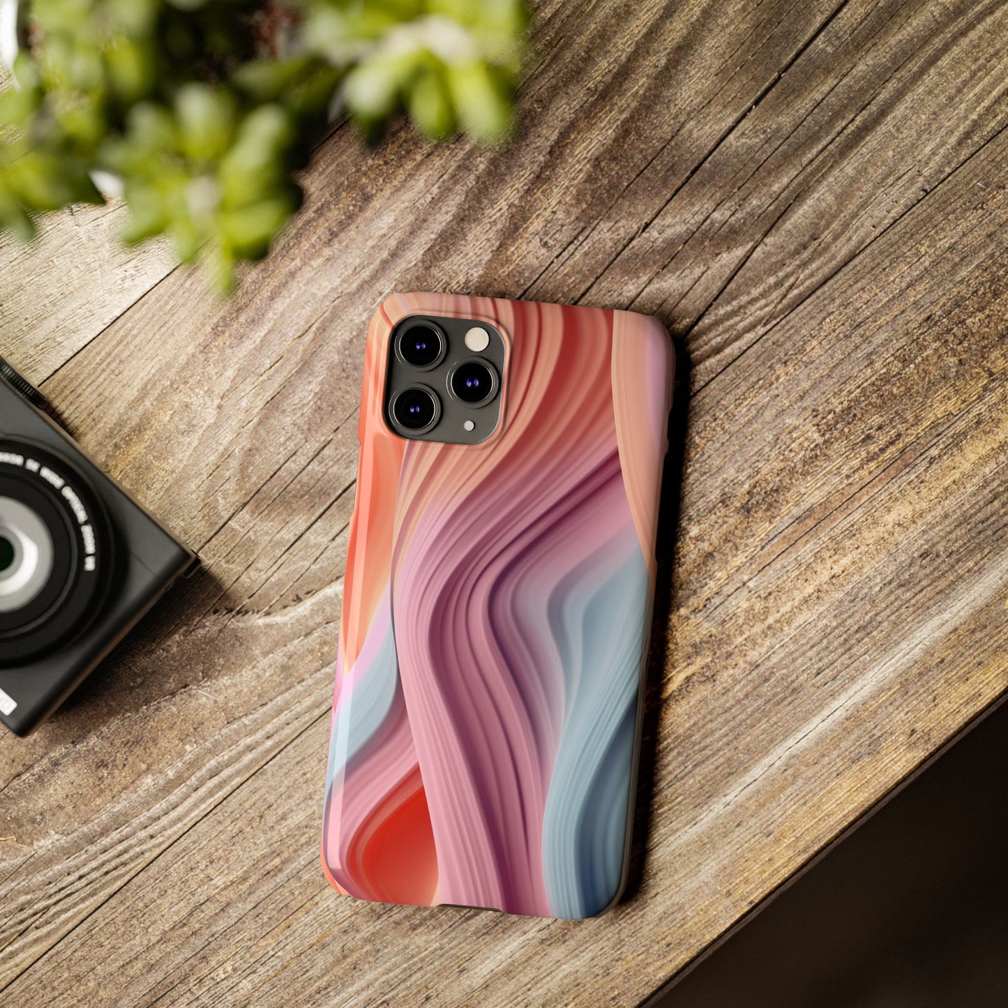 Stylish Slim Phone Cases with Wave Patterns - Perfect Gift for Art Lovers