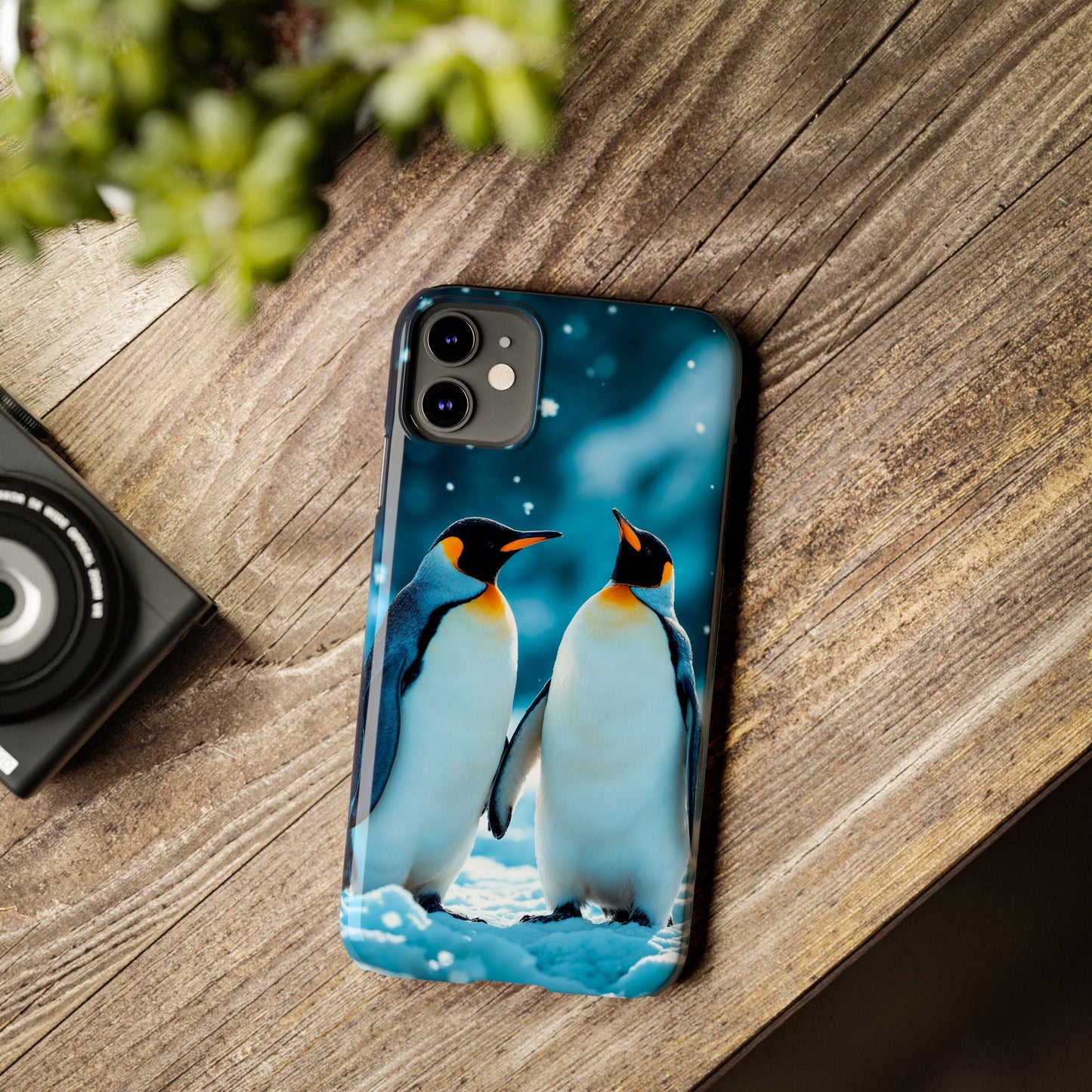 Charming Penguin Slim Phone Case - Winter Wonderland Design