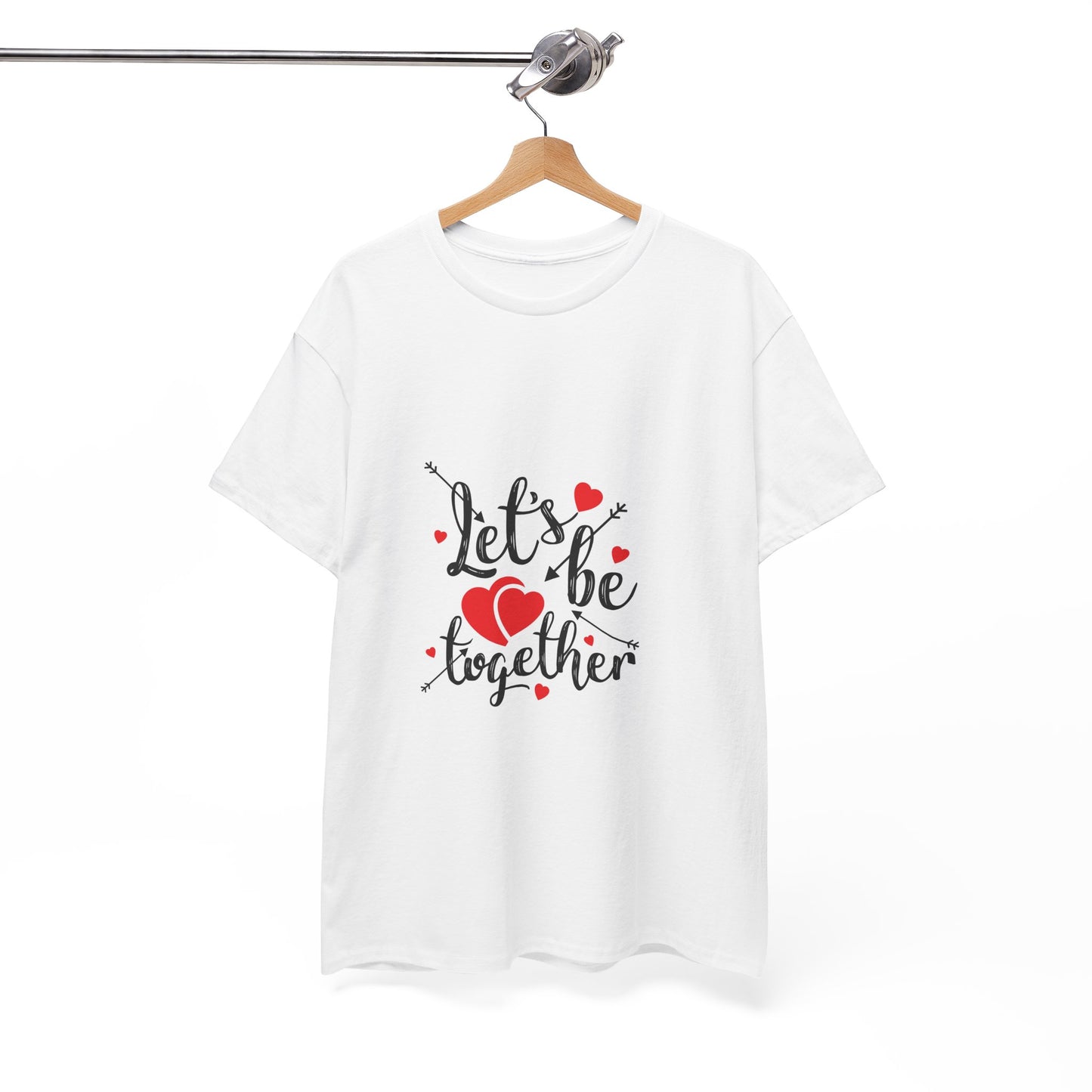 Romantic Unisex Heavy Cotton Tee - 'Let's Be Together' Design