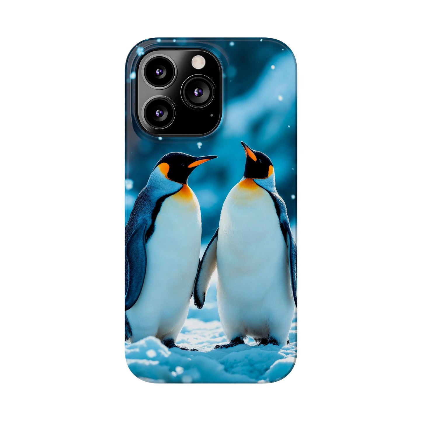 Charming Penguin Slim Phone Case - Winter Wonderland Design