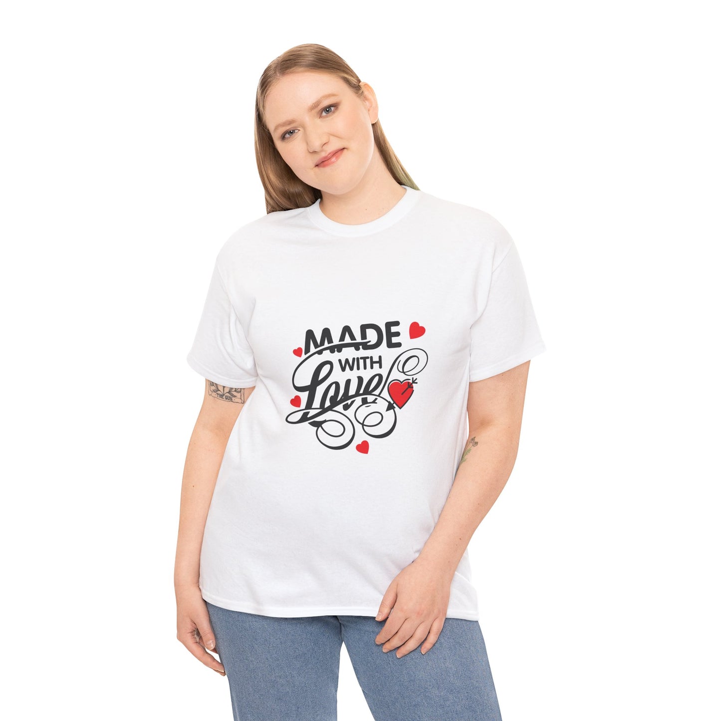 Made with Love Unisex Heavy Cotton Tee - Perfect for Valentine's Day and Everyday Wear