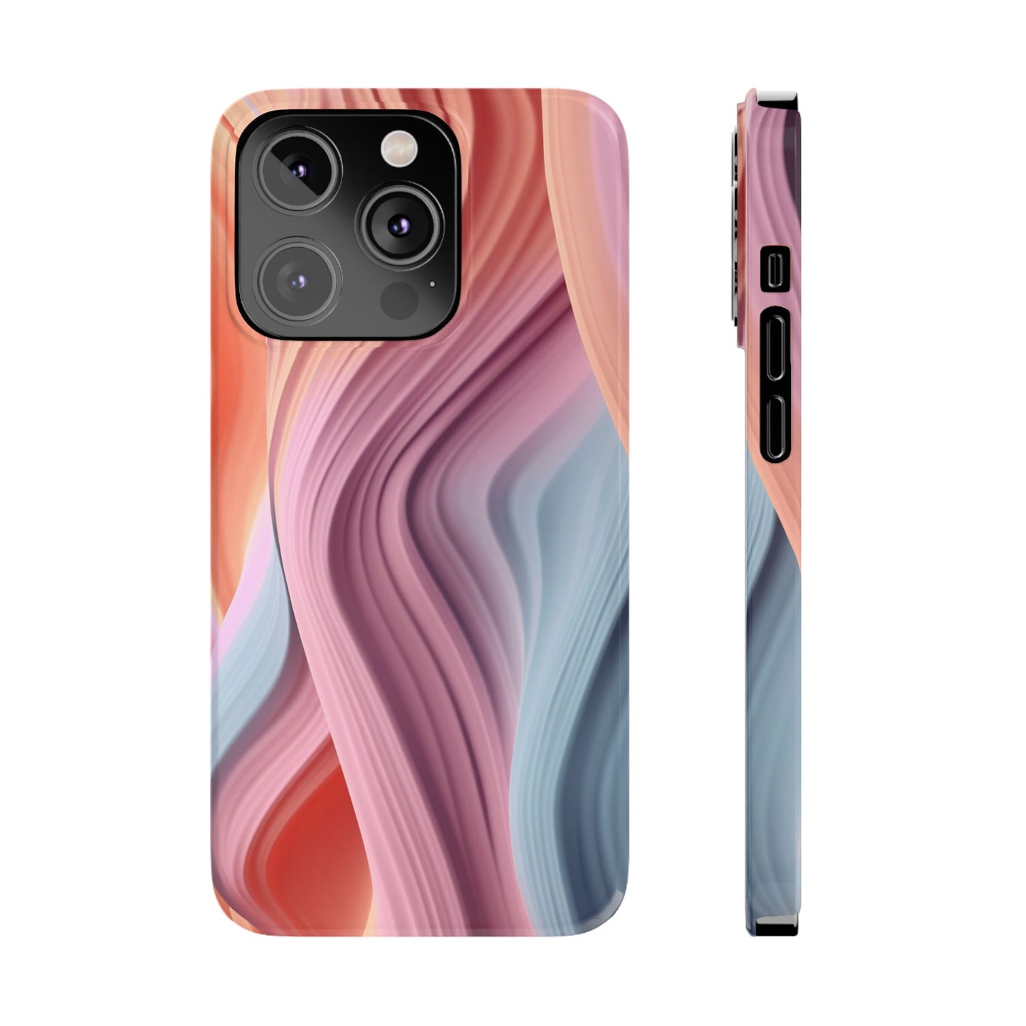 Stylish Slim Phone Cases with Wave Patterns - Perfect Gift for Art Lovers