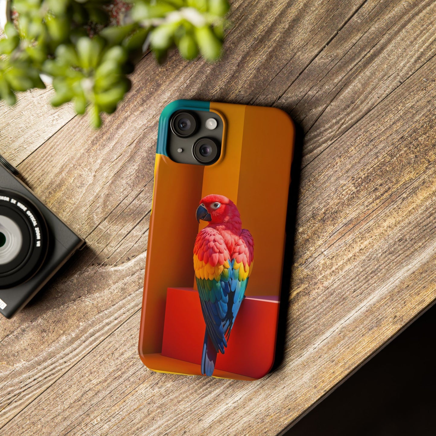 Vibrant Parrot Slim Phone Case - Colorful Tropical Design for Nature Lovers