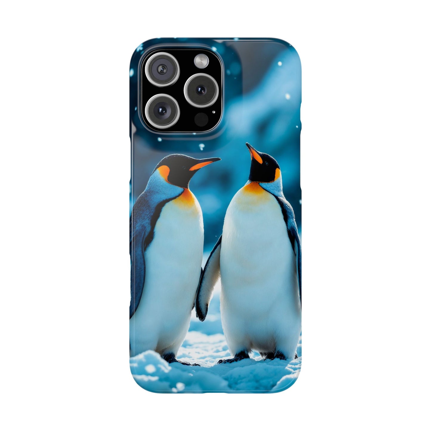 Charming Penguin Slim Phone Case - Winter Wonderland Design